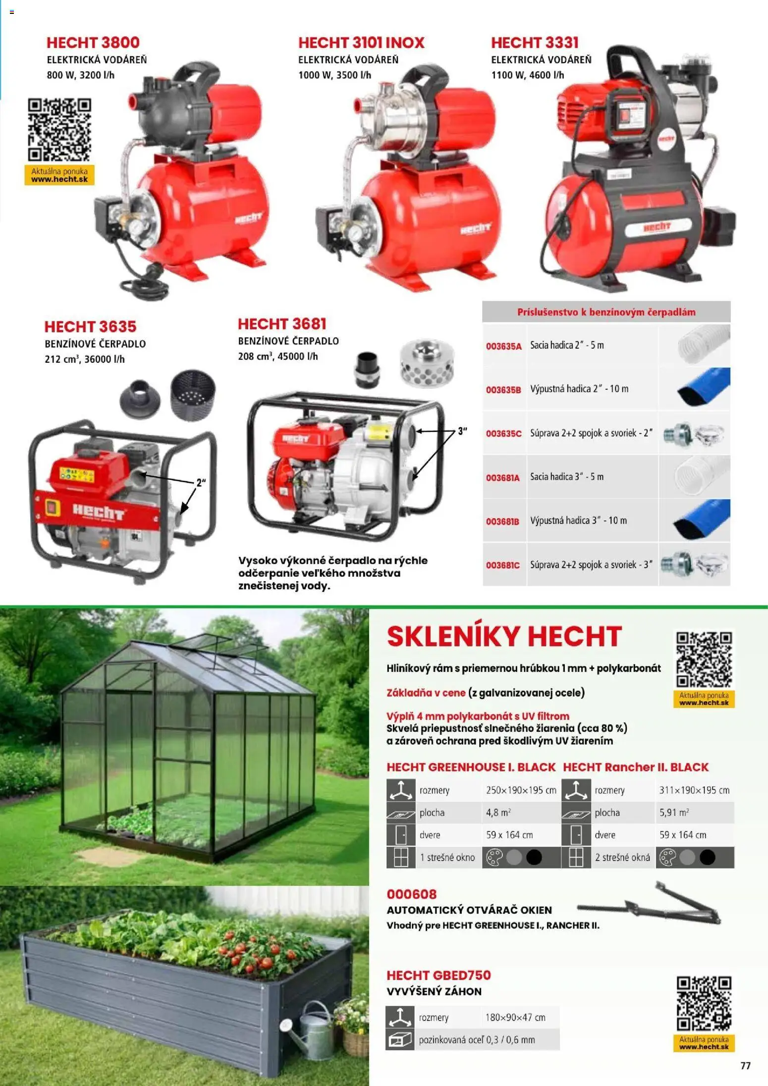 Náhľad Hecht letáku platného od 06.07.2026 - Rám, Dvere, Čerpadlo, Vyvýšený záhon
