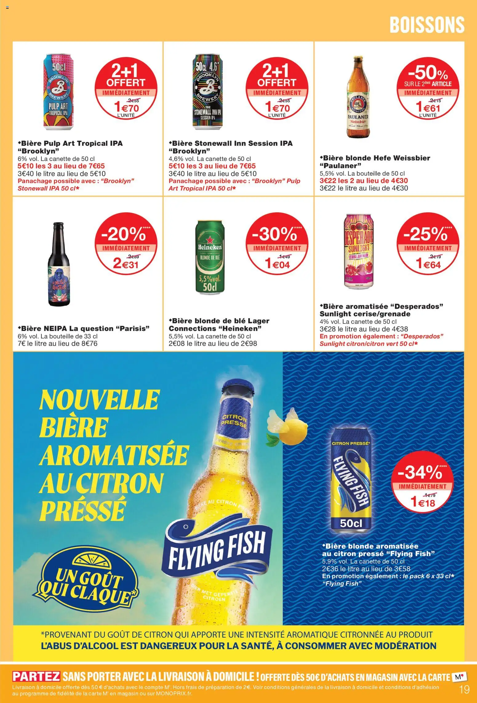 Prévisualisation de Monoprix catalogue du magasin Monoprix formulaire valide 08/09/2026 - Grenade, Bière, Desperados, Citron, Heineken, Blé, Bouteille, Boissons