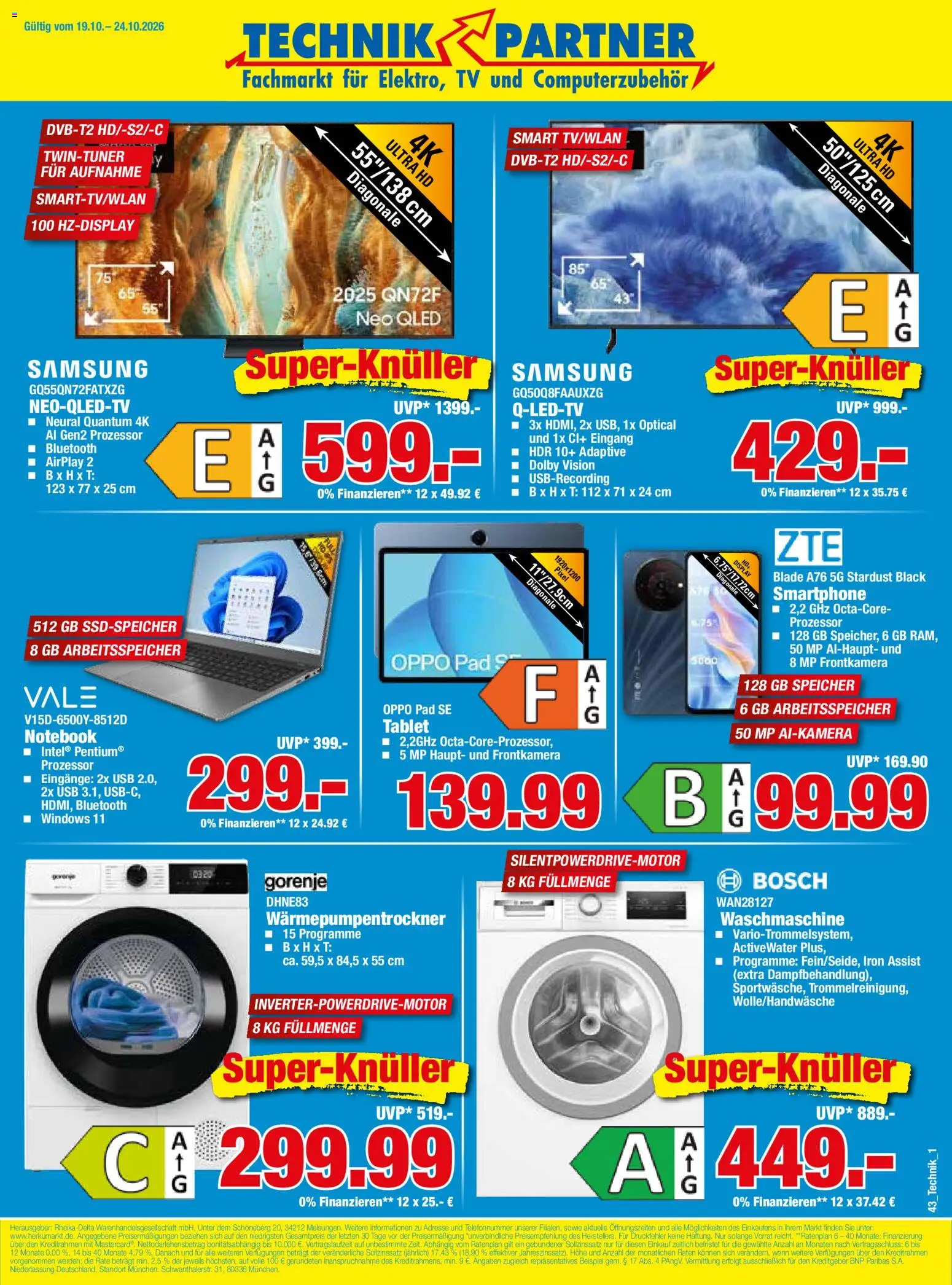 Vorschau von dem Prospekt des Geschäftes HERKULES, gültig ab dem 19.10.2026 - Samsung, Waschmaschine, TV, Tablet, Notebook, USB, Gorenje, Smartphone