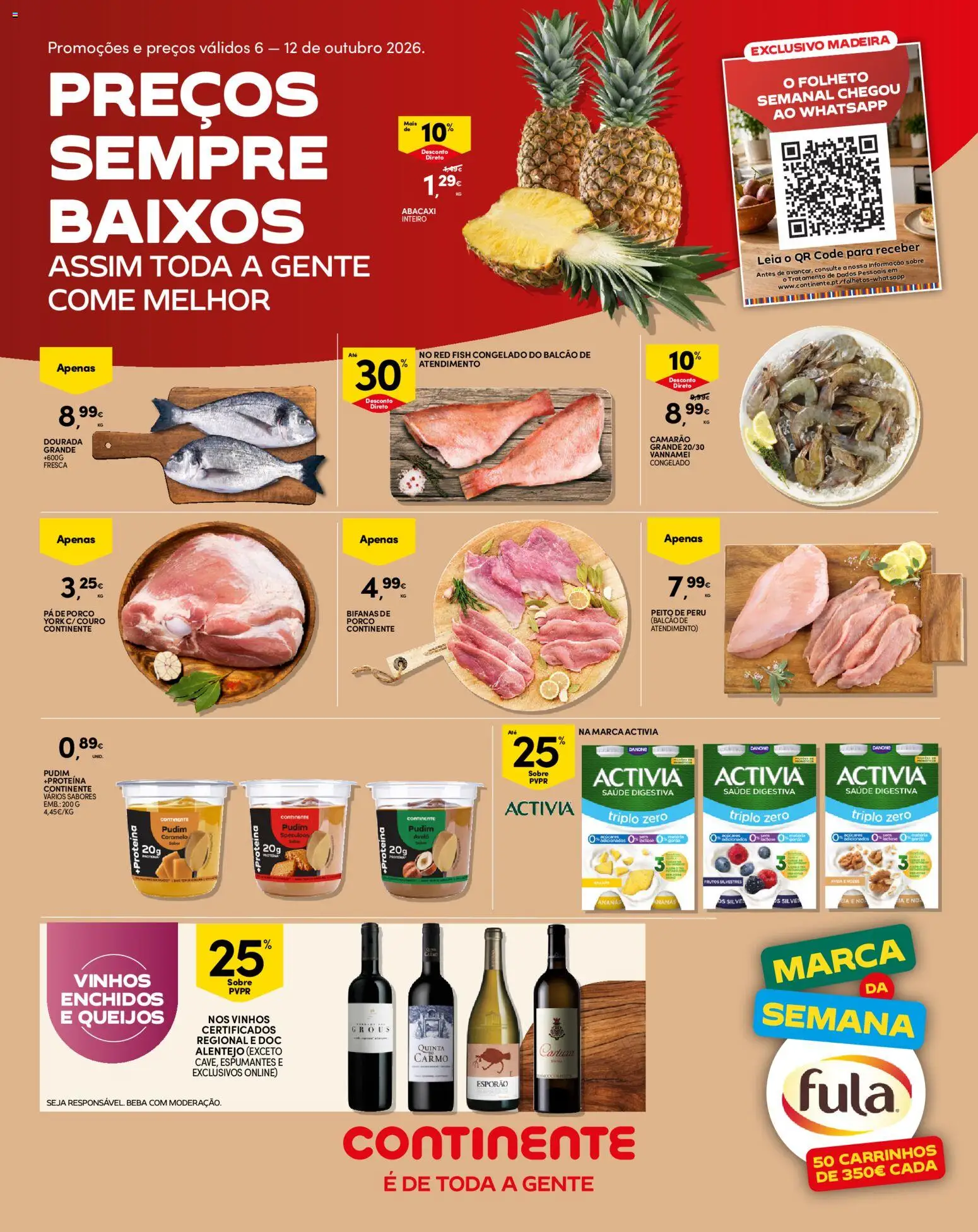 Pré-visualização do folheto da loja Continente válida a partir de 06/10/2026 - Peru, Pá, Pudim, Camarão, Dourada, Aveia, Proteina, Pá de porco