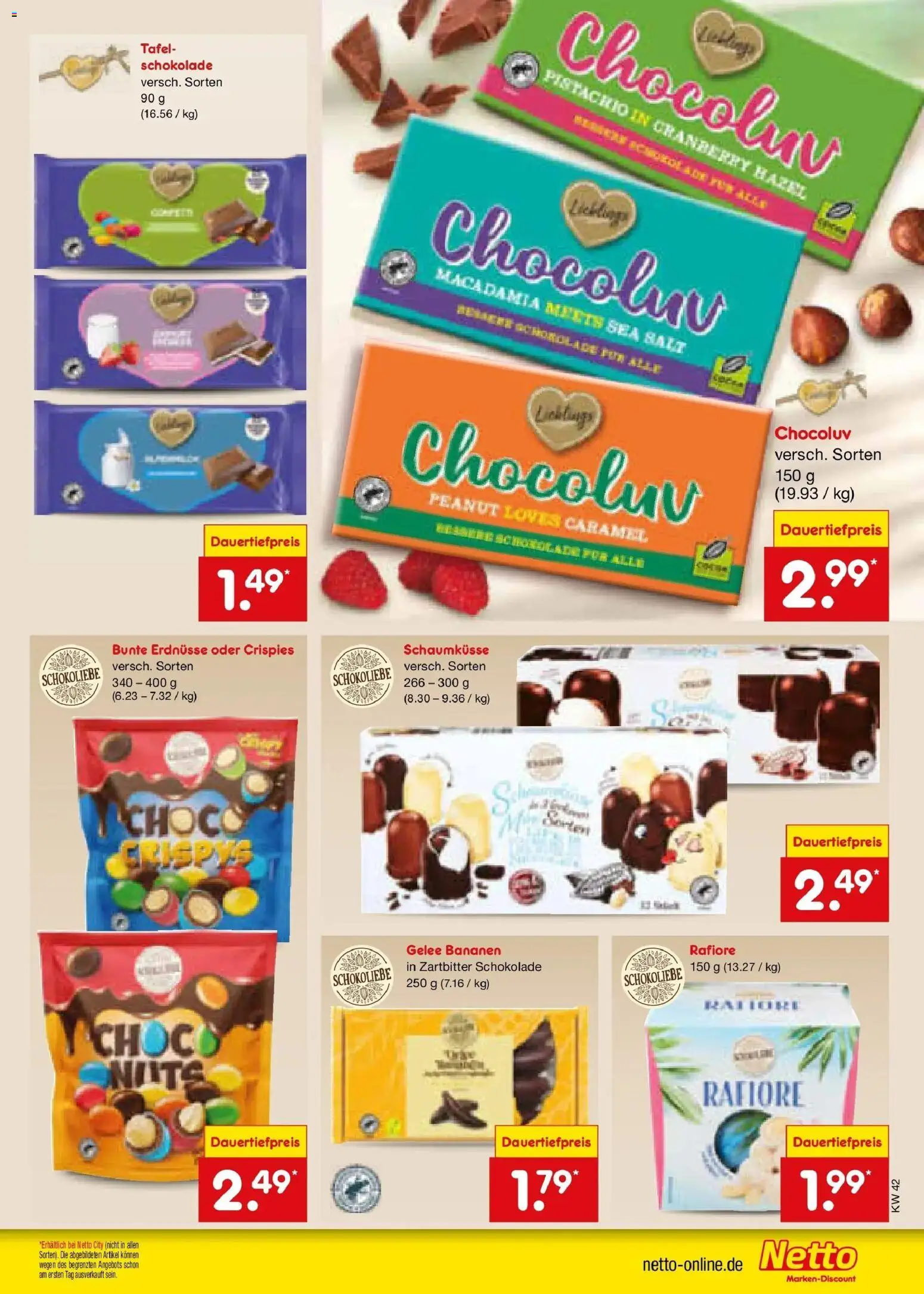 Vorschau von dem Prospekt des Geschäftes Netto Marken-Discount, gültig ab dem 12.10.2026 - Schokolade, Bananen, Erdnüsse