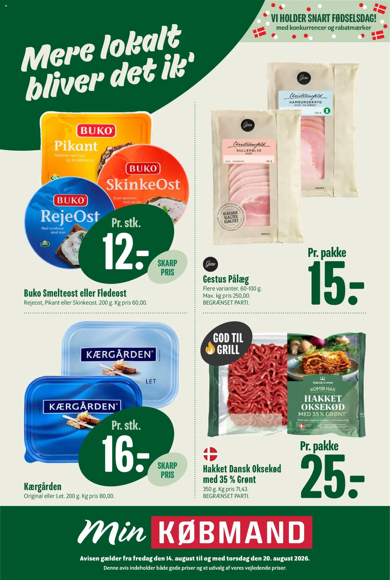 Eksempel på tilbudsavis Min Købmand - Tilbudsavis uge 34 fra butik Min Købmand gyldig fra 14/08/2026