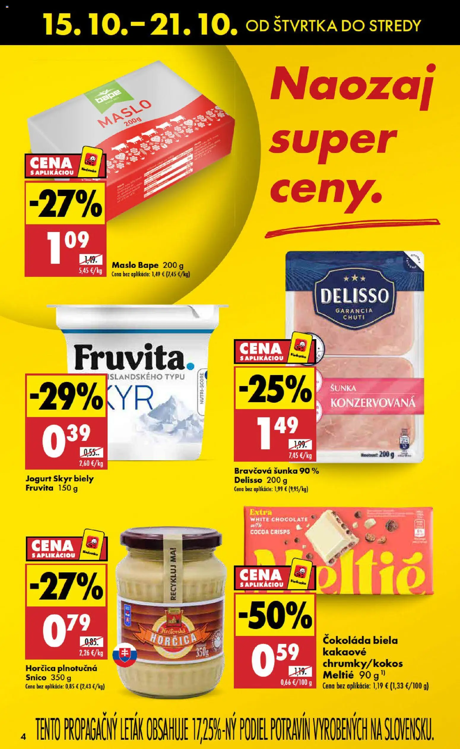 Náhľad Biedronka letáku platného od 15.10.2026 - Maslo, Čokoláda, Skyr, Jogurt, Šunka, Horčica