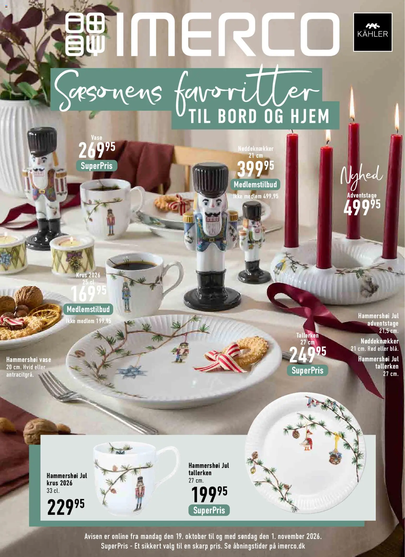 Eksempel på tilbudsavis Imerco - Tilbutsavis uge 43 fra butik Imerco gyldig fra 19/10/2026 - Vase, Bord