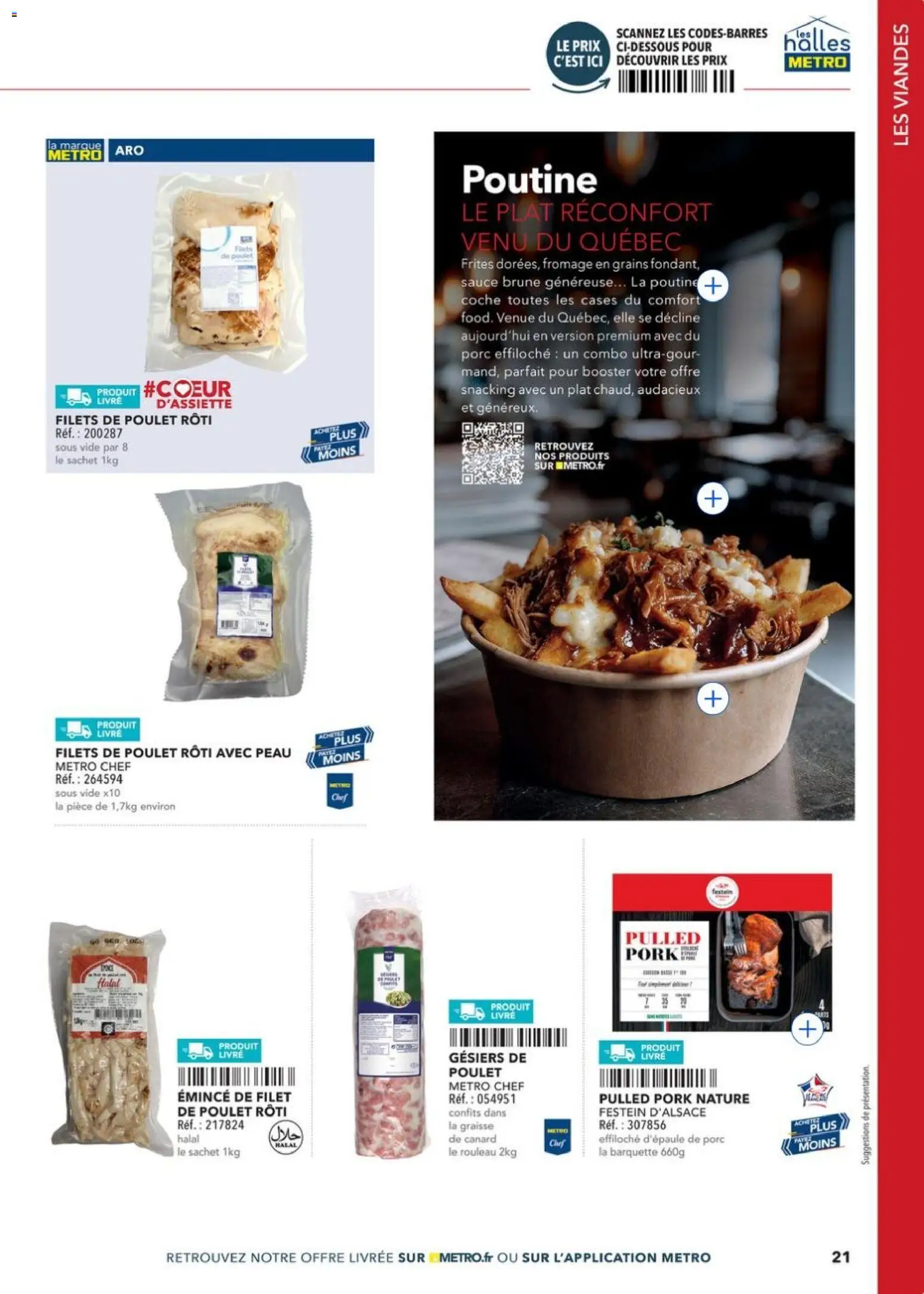 Prévisualisation de METRO - Restauration rapide du magasin METRO formulaire valide 14/04/2026 - Livre, Canard, Poulet rôti, Frites, Porc, Filets de poulet, Rouleau, Porc effiloché