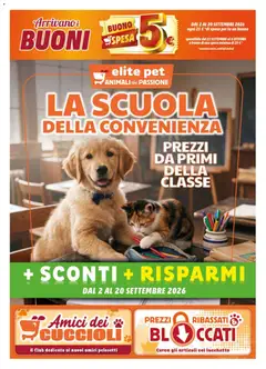 Anteprima dell'opuscolo Elite Supermercati volantino Pet dal negozio Elite Supermercati valido da 02/09/2026