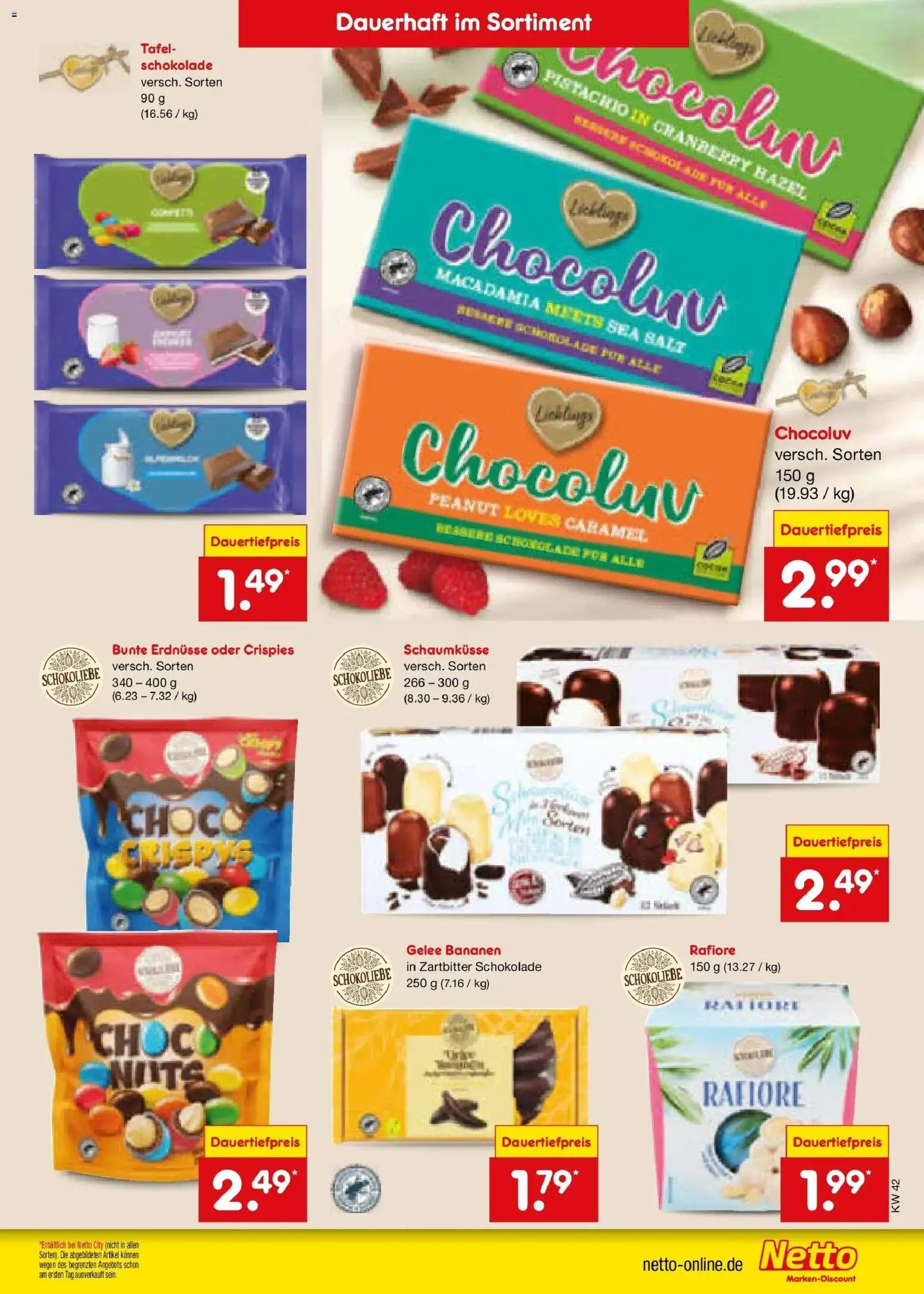 Vorschau von dem Prospekt des Geschäftes Netto Marken-Discount, gültig ab dem 12.10.2026 - Schokolade, Bananen, Erdnüsse