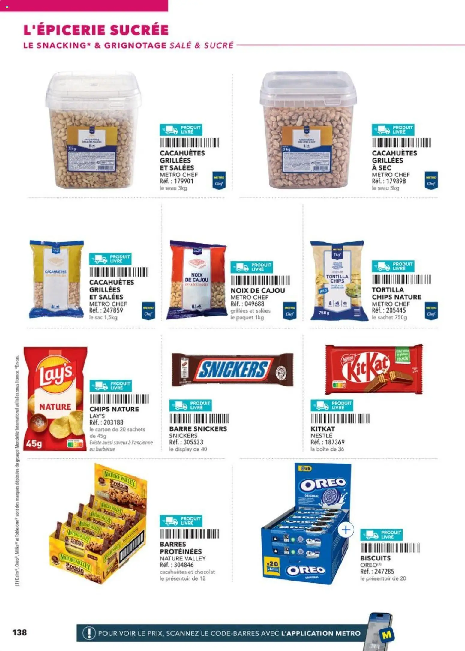 Prévisualisation de METRO - Restauration rapide du magasin METRO formulaire valide 14/04/2026 - Barbecue, Livre, Cacahuètes, Sucre, Biscuits, Toblerone, Oreo, Snickers