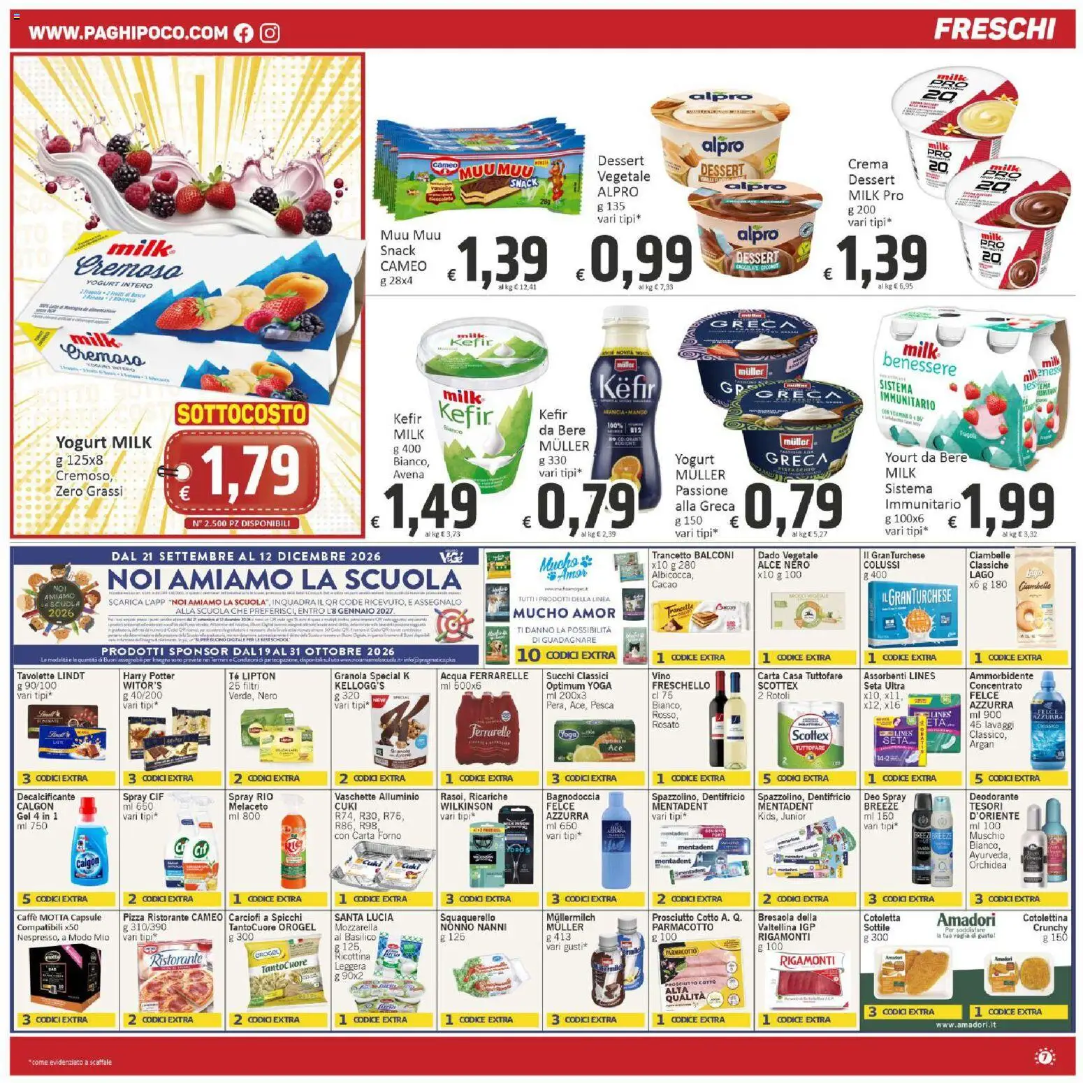Anteprima dell'opuscolo Paghi Poco volantino dal negozio Paghi Poco valido da 23/10/2026 - Crema, Carciofi, Lindt, Bacon, Deodorante, Dentifricio, Ferrarelle, Carta forno