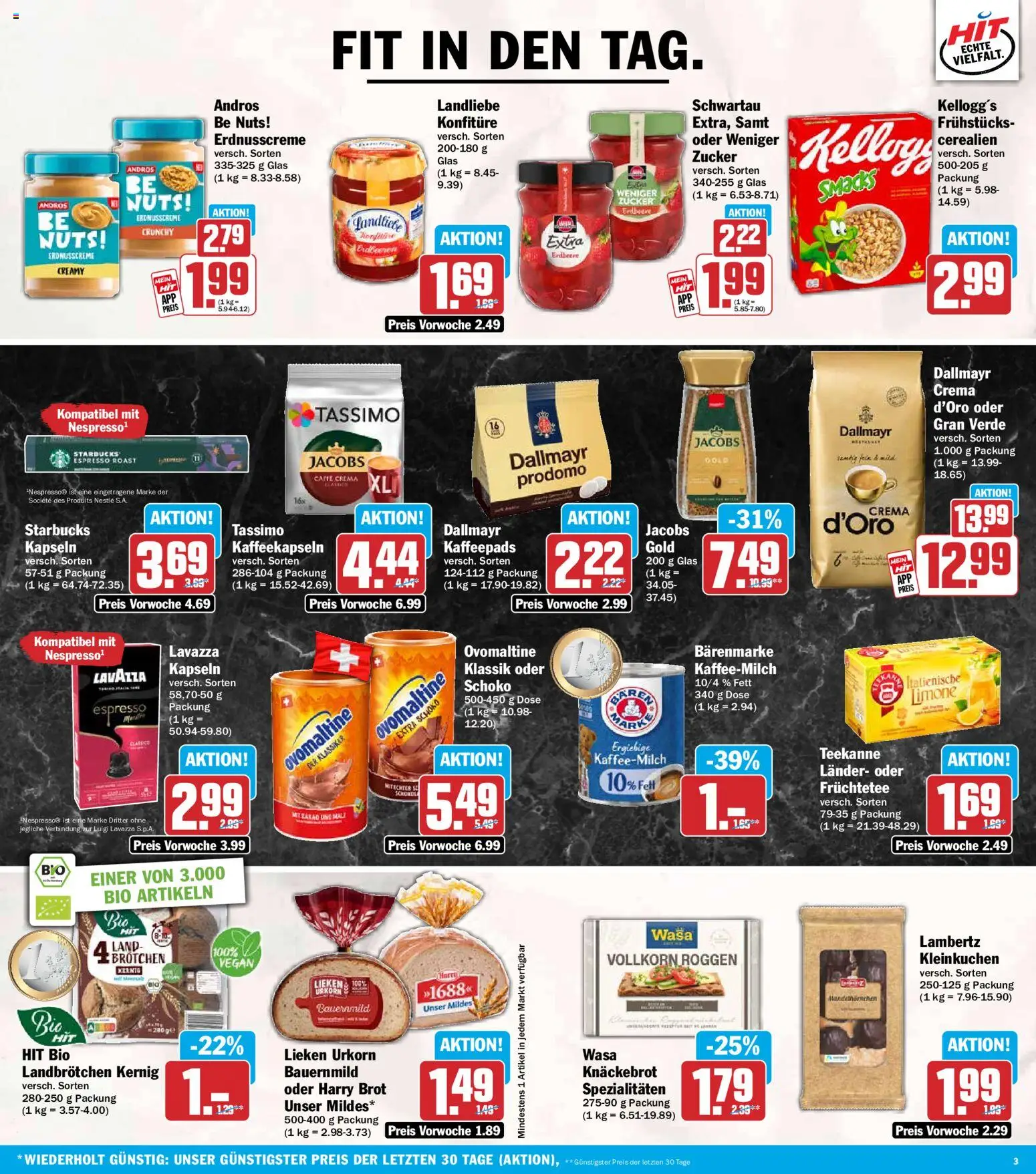 Vorschau von dem Prospekt des Geschäftes HIT, gültig ab dem 19.10.2026 - Starbucks, Teekanne, Brot, Tassimo, Ovomaltine, Kellogg's, Kaffeepads, Spezialitäten