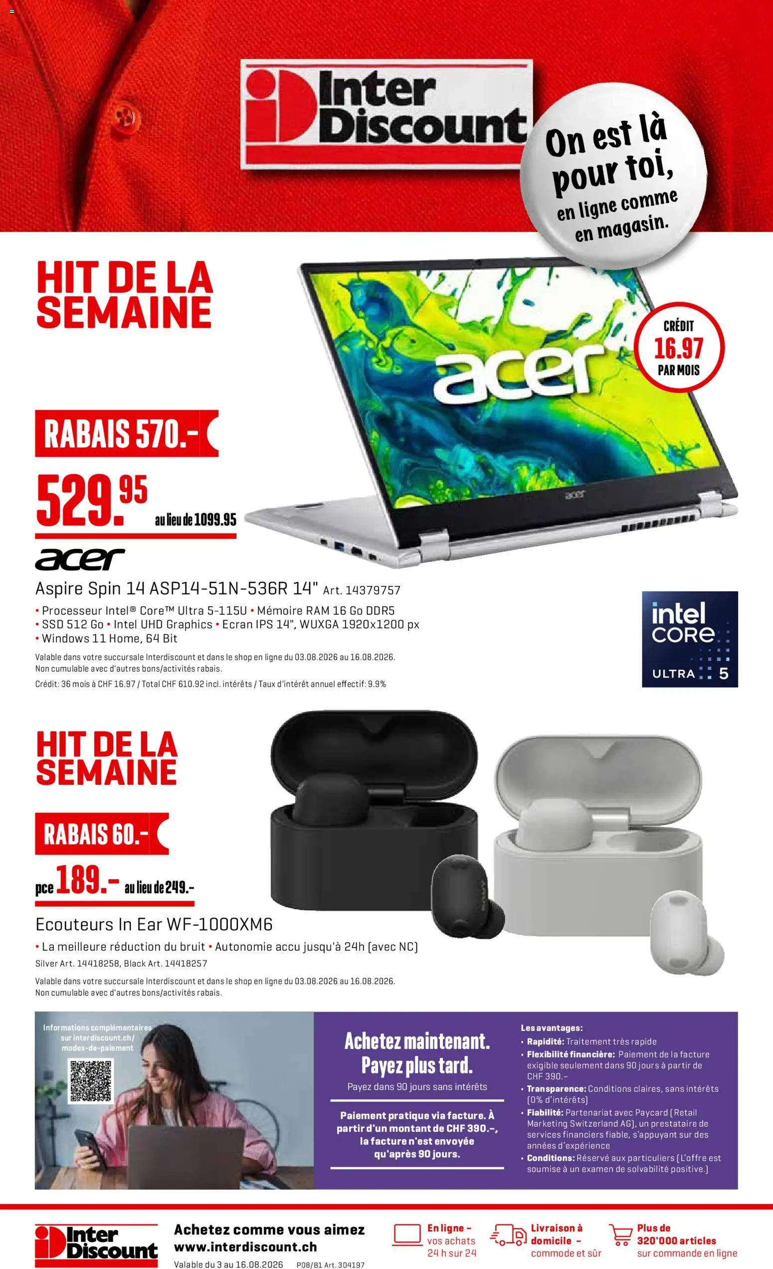 Vorschau des Merkblatts Interdiscount aktionen FR vom Shop Interdiscount gültig von 03.08.2026 bis 16.08.2026
