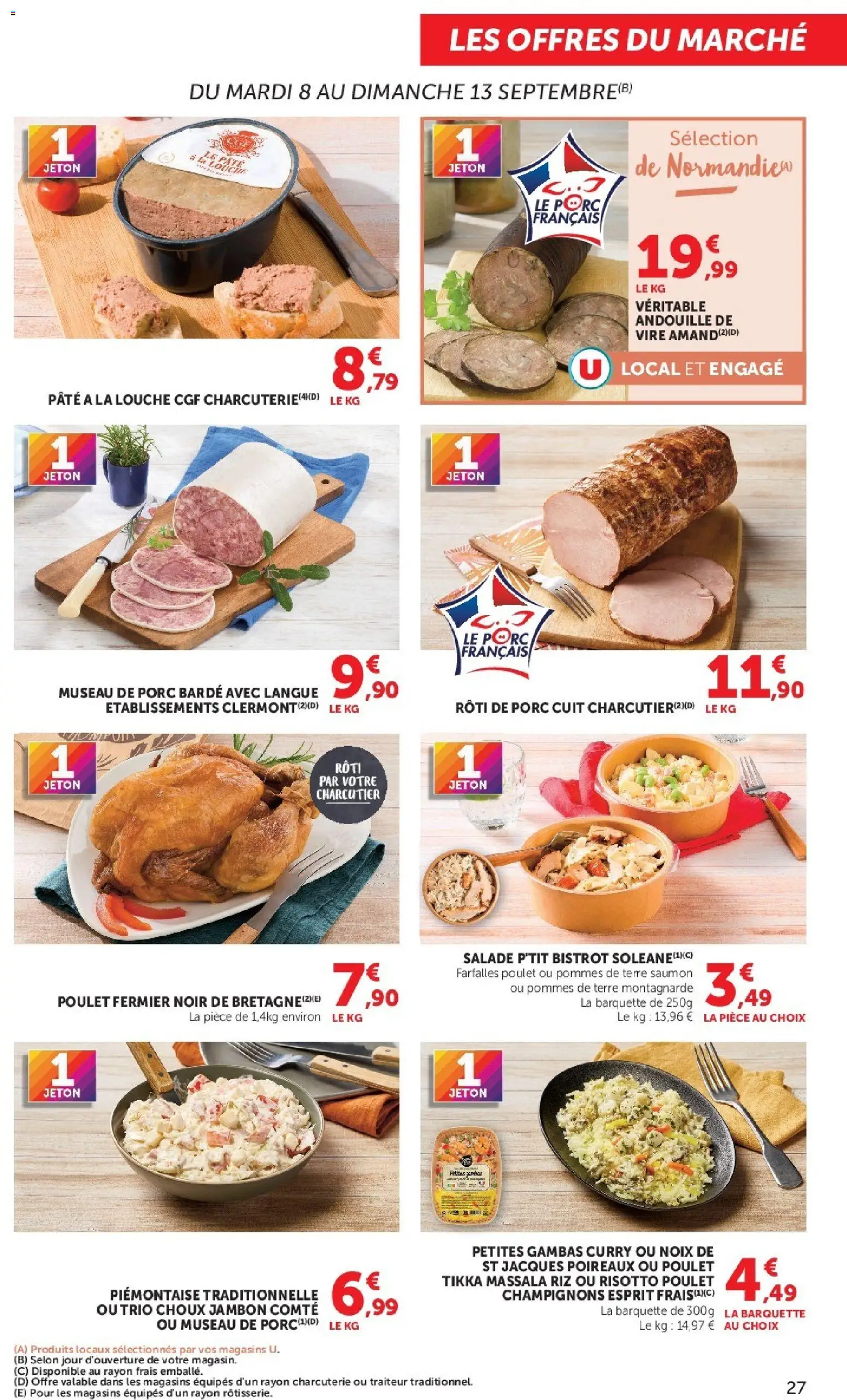 Prévisualisation de Hyper U catalogue du magasin Hyper U formulaire valide 08/09/2026 - Rôti de porc, Pâte, Saumon, Pommes de terre, Curry, Riz, Champignons, Pommes