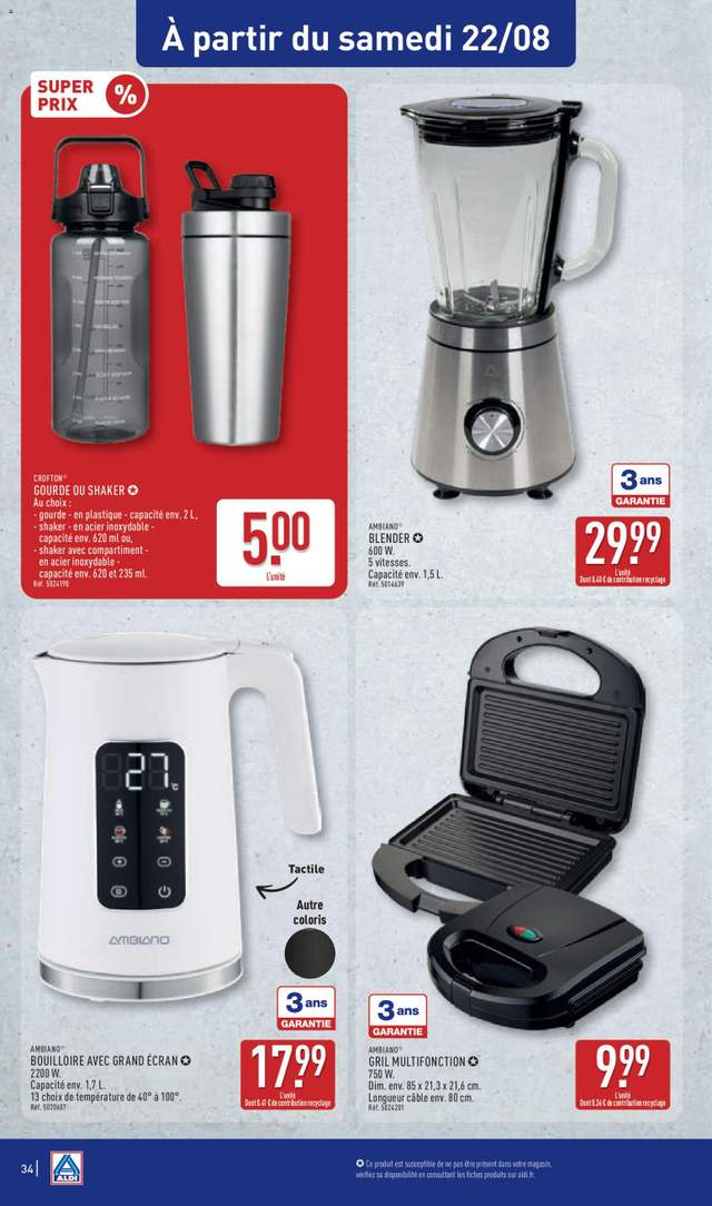 Nouveau catalogue Aldi à partir du 18/08