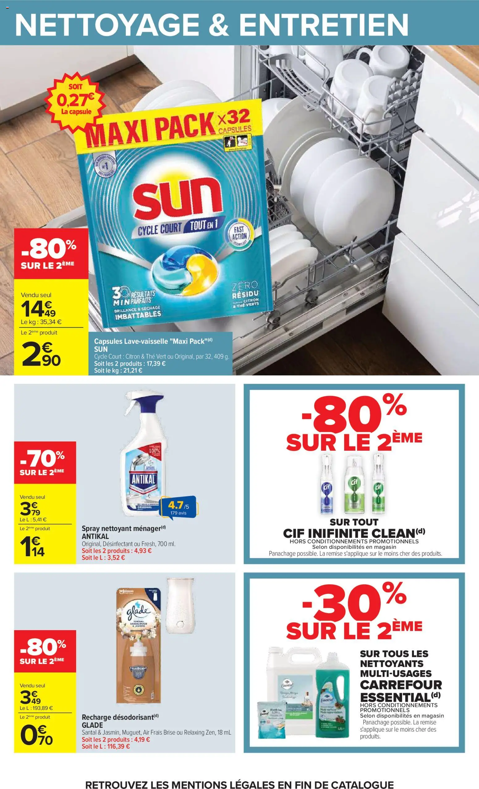Prévisualisation de Carrefour Vos promos du quotidien du magasin Carrefour formulaire valide 27/10/2026 - Thé, Citron, Capsules, Désodorisant, Antikal, Lave-vaisselle