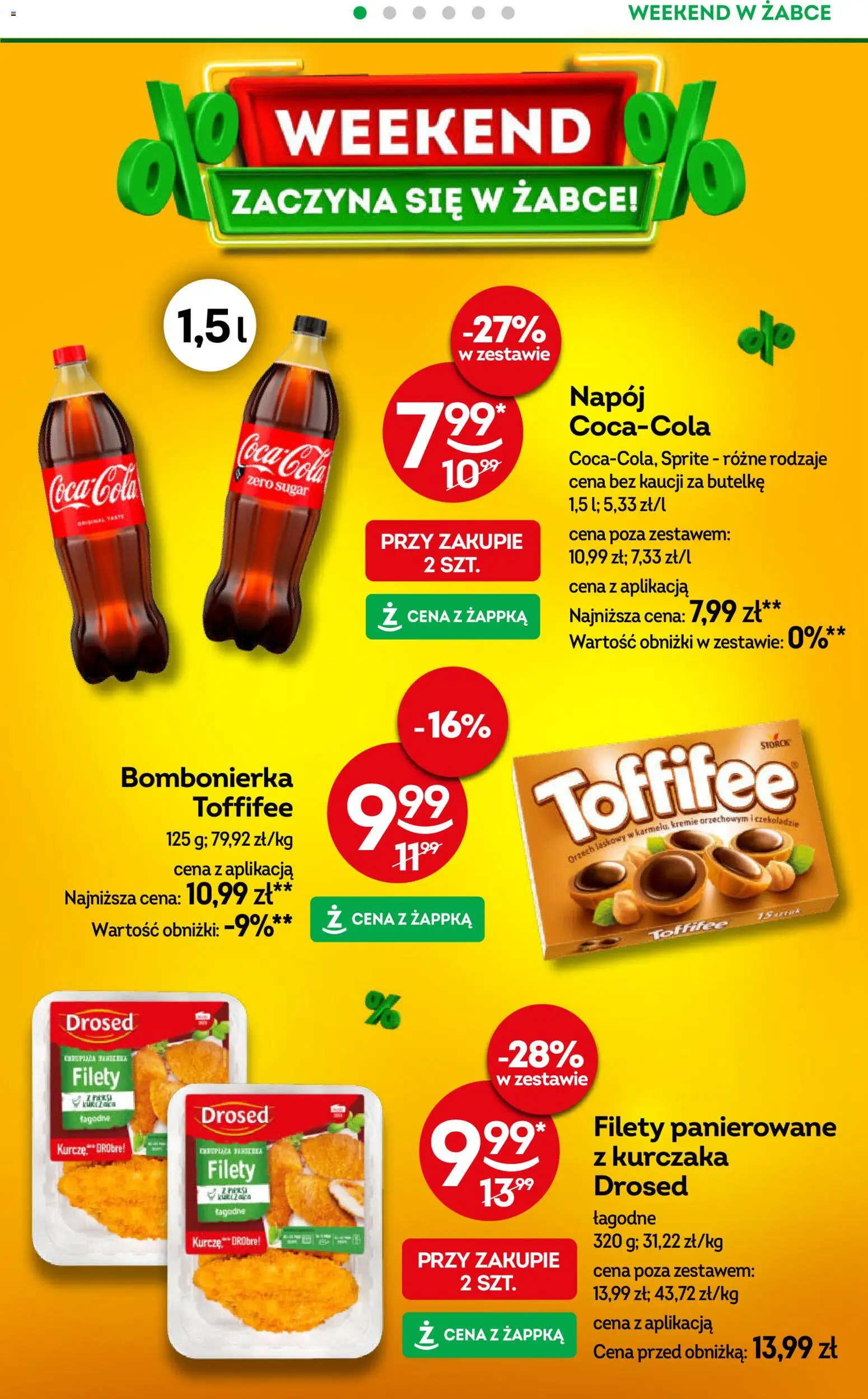 Pogląd gazetki "Żabka gazetka - Weekendowe promocje" ze sklepu Żabka ważnej od 02.10.2026 - Toffifee, Filety z kurczaka, Bombonierka, Sprite