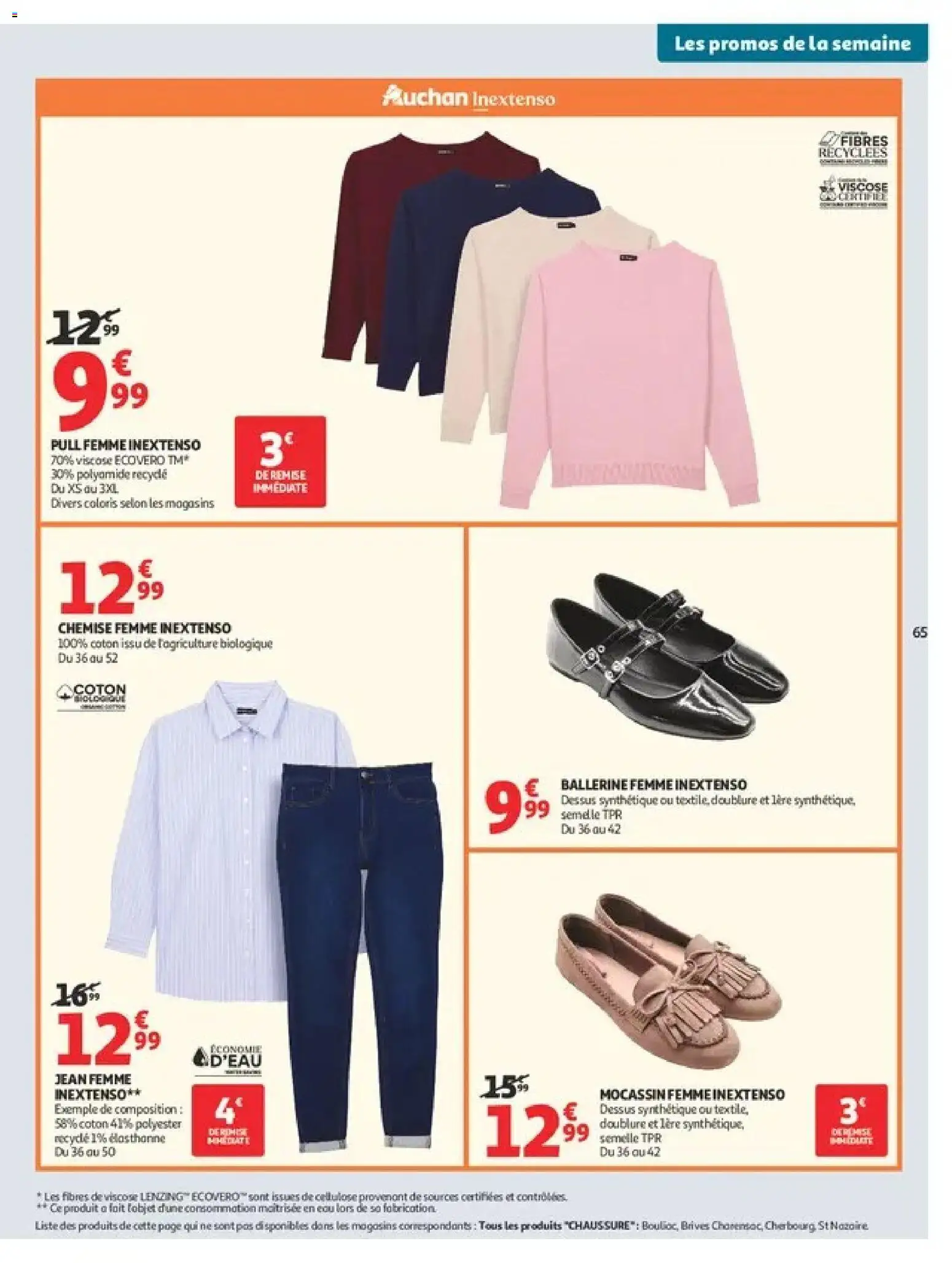 Prévisualisation de Auchan Ménage rentrée hypers du magasin Auchan formulaire valide 08/09/2026 - Jean, Pull, Ballerine, Chemise femme, Chemise, Coton