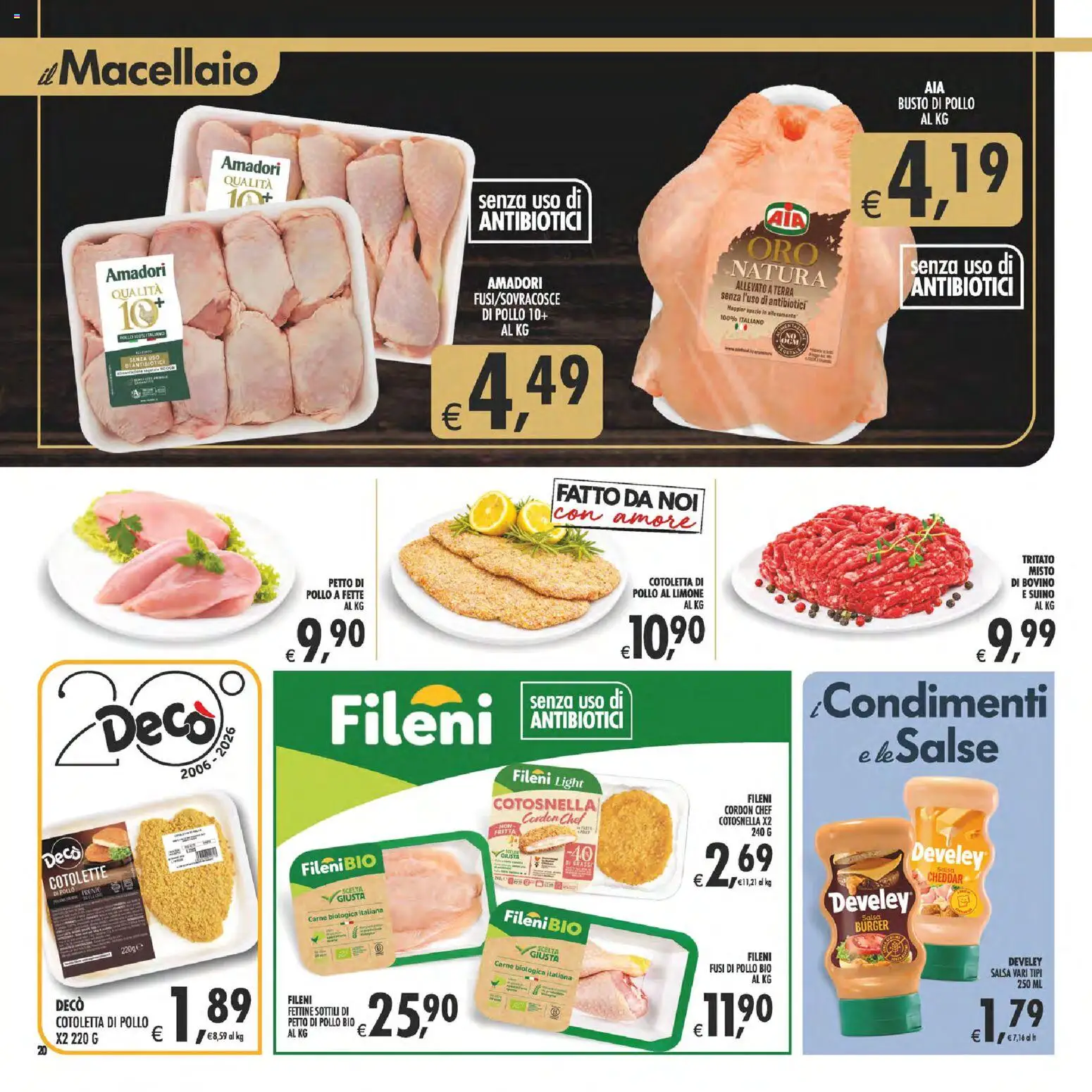 Anteprima dell'opuscolo Decò volantino Gourmet Sicilia dal negozio Decò valido da 23/10/2026 - Limone, Carne, Terra, Bovino, Petto di Pollo, Cheddar, Salsa, Salse