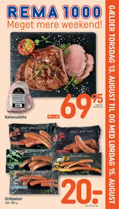 Eksempel på tilbudsavis Rema 1000 - Uge 33 Indstik fra butik Rema 1000 gyldig fra 13/08/2026