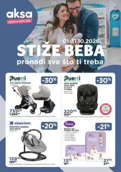 Pregled letka AKSA Stiže beba trgovine AKSA vrijedi od 01.10.2026
