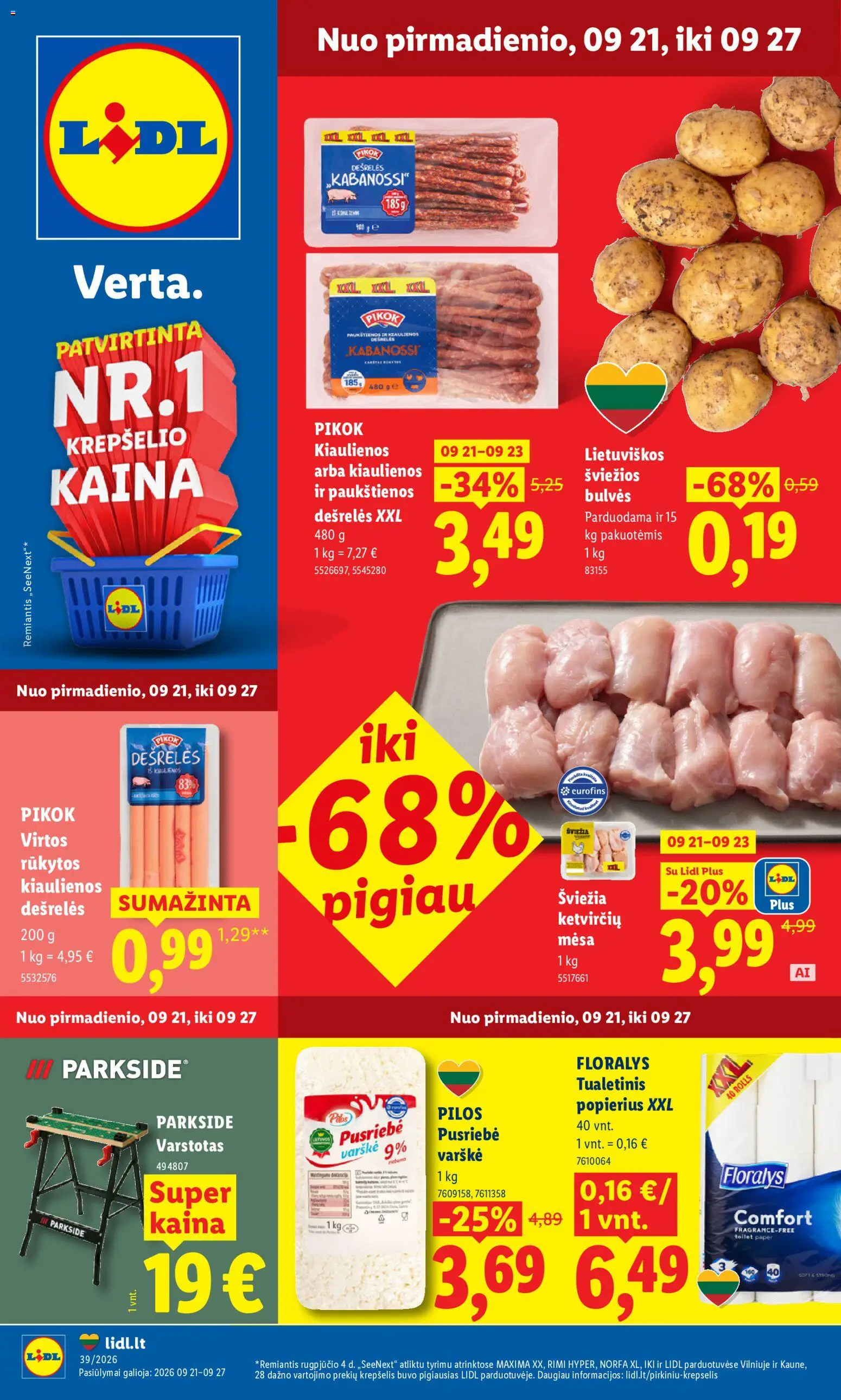 LIDL parduotuvės leidinio LIDL leidinys galiojančio nuo 2026.09.21 peržiūra