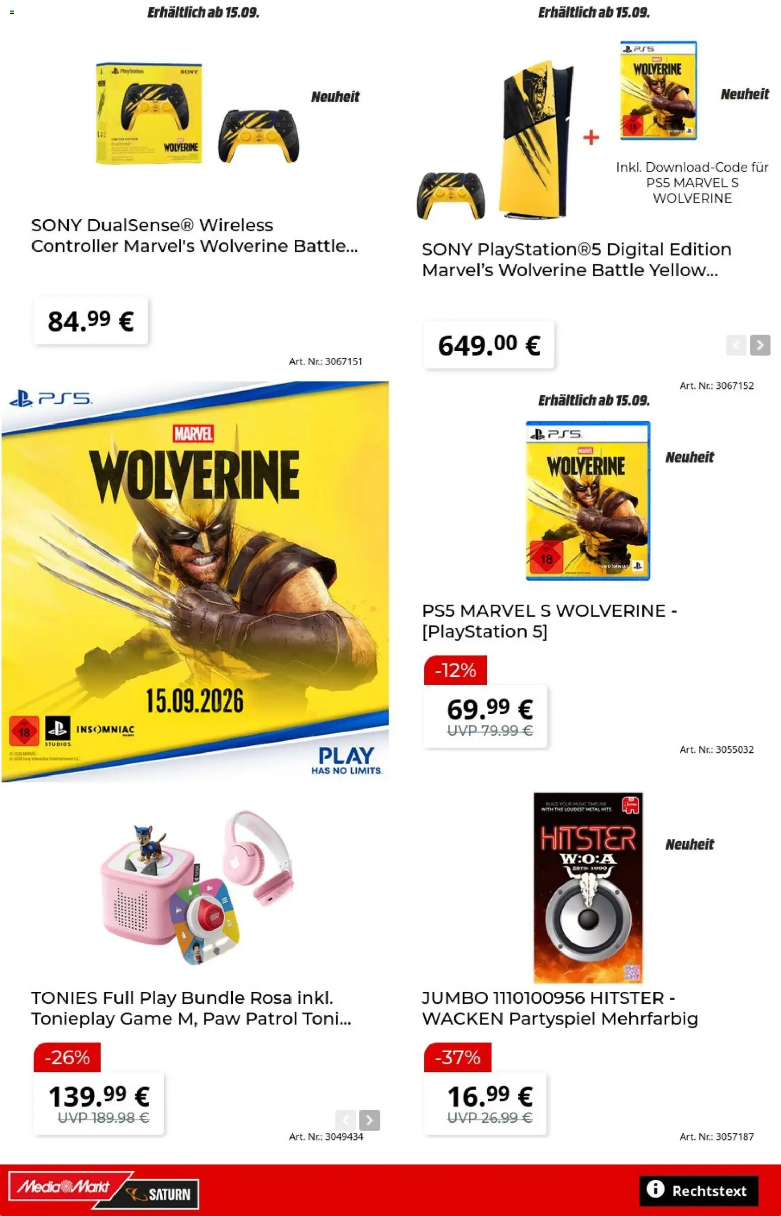 Vorschau von dem Prospekt des Geschäftes Media Markt, gültig ab dem 07.09.2026 - Playstation, Sony