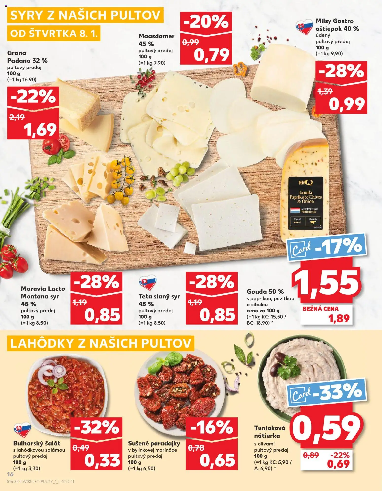 Náhľad Kaufland letáku platného od 08.01.2026 - Paprika, Syr, Šalát, Paradajky, Nátierka, Gouda, Syr Gouda