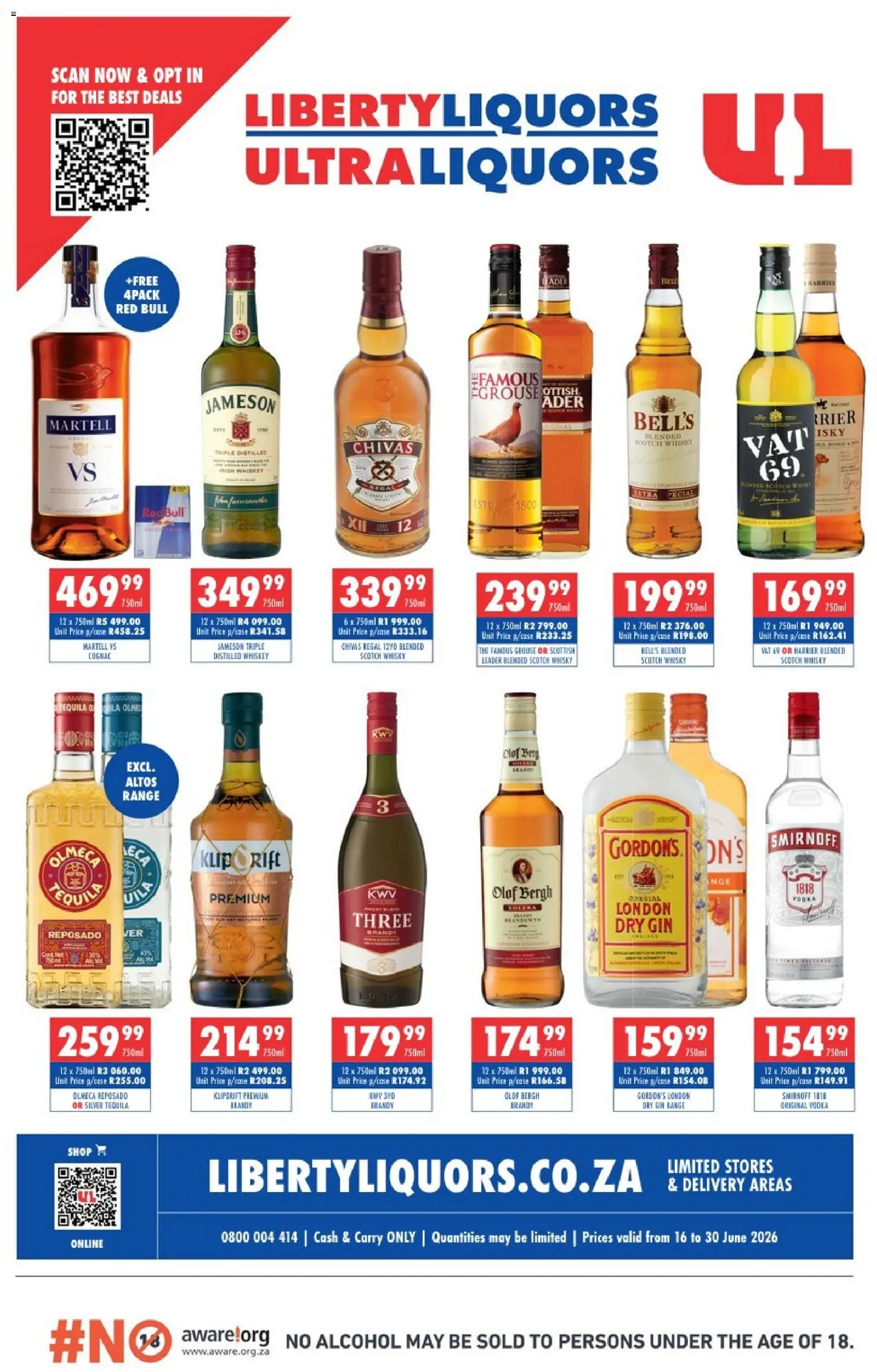 Preview of Ultra Liquors flyer valid from 16/06/2026 - Alcohol, Tequila, Gin, Whiskey, Brandy, Vodka, Cognac