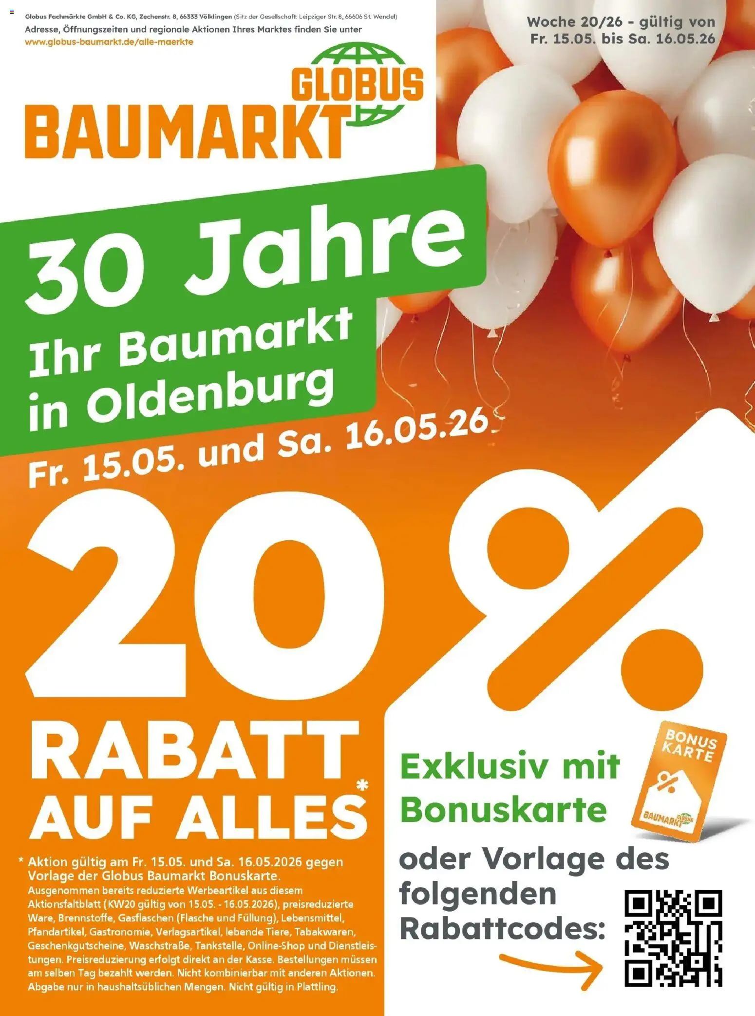 Vorschau von dem Prospekt des Geschäftes Globus Baumarkt, gültig ab dem 15.05.2026