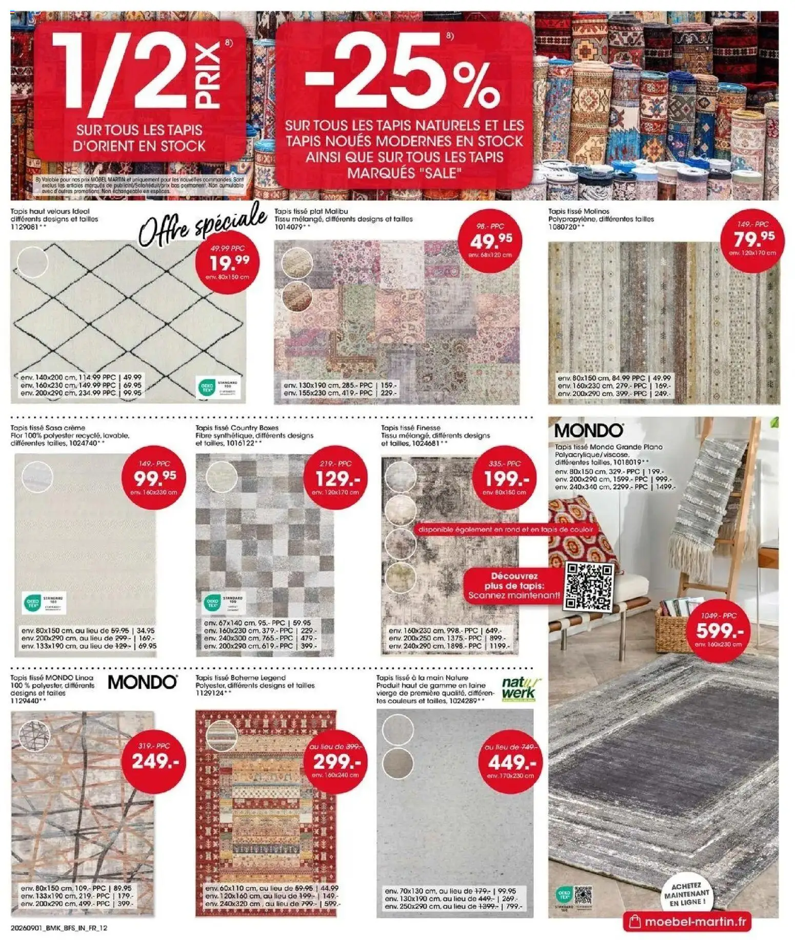 Prévisualisation de Möbel Martin: Offres hebdomadaires du magasin Möbel Martin formulaire valide 01/09/2026 - Tapis, Crème, Malibu
