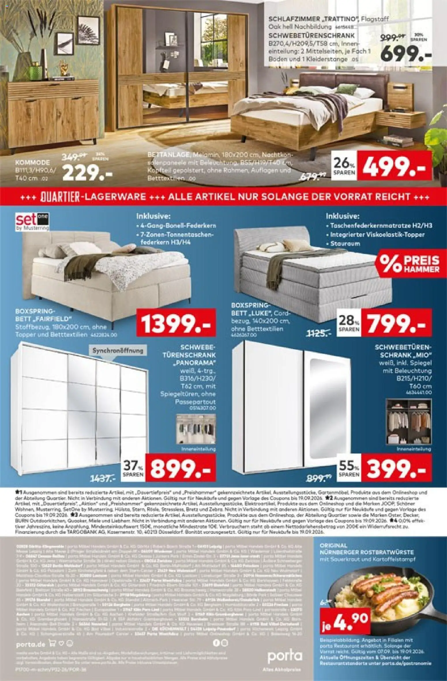 Vorschau von dem Prospekt des Geschäftes Porta!, gültig ab dem 07.09.2026 - Spiegel, Kommode, Bett, Schrank, Topper, Schwebetürenschrank