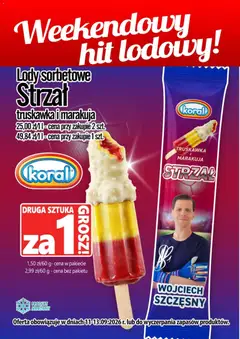 Pogląd gazetki "Prim Market promocja - Lody Strzał (Wojciech Szczesny) Koral" ze sklepu Prim Market ważnej od 11.09.2026