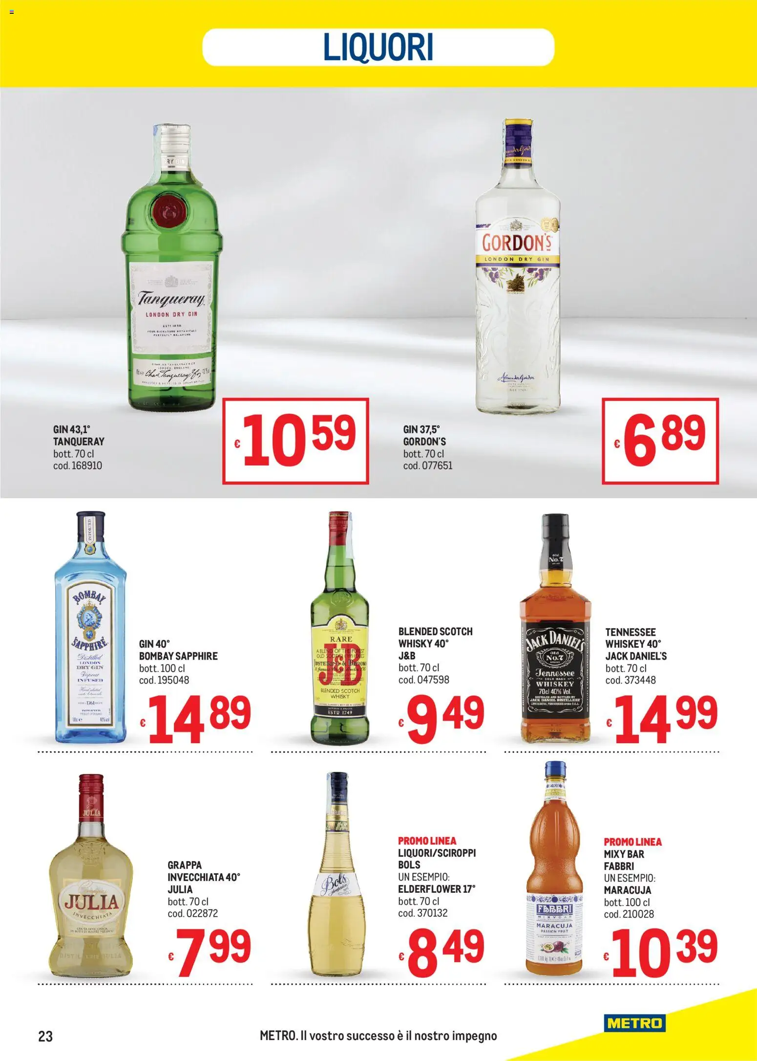 Anteprima dell'opuscolo Metro volantino dal negozio Metro valido da 22/10/2026 - The, Gin, Whisky, Grappa, Bombay Sapphire, Jack Daniel’s, Gin Gordon’s