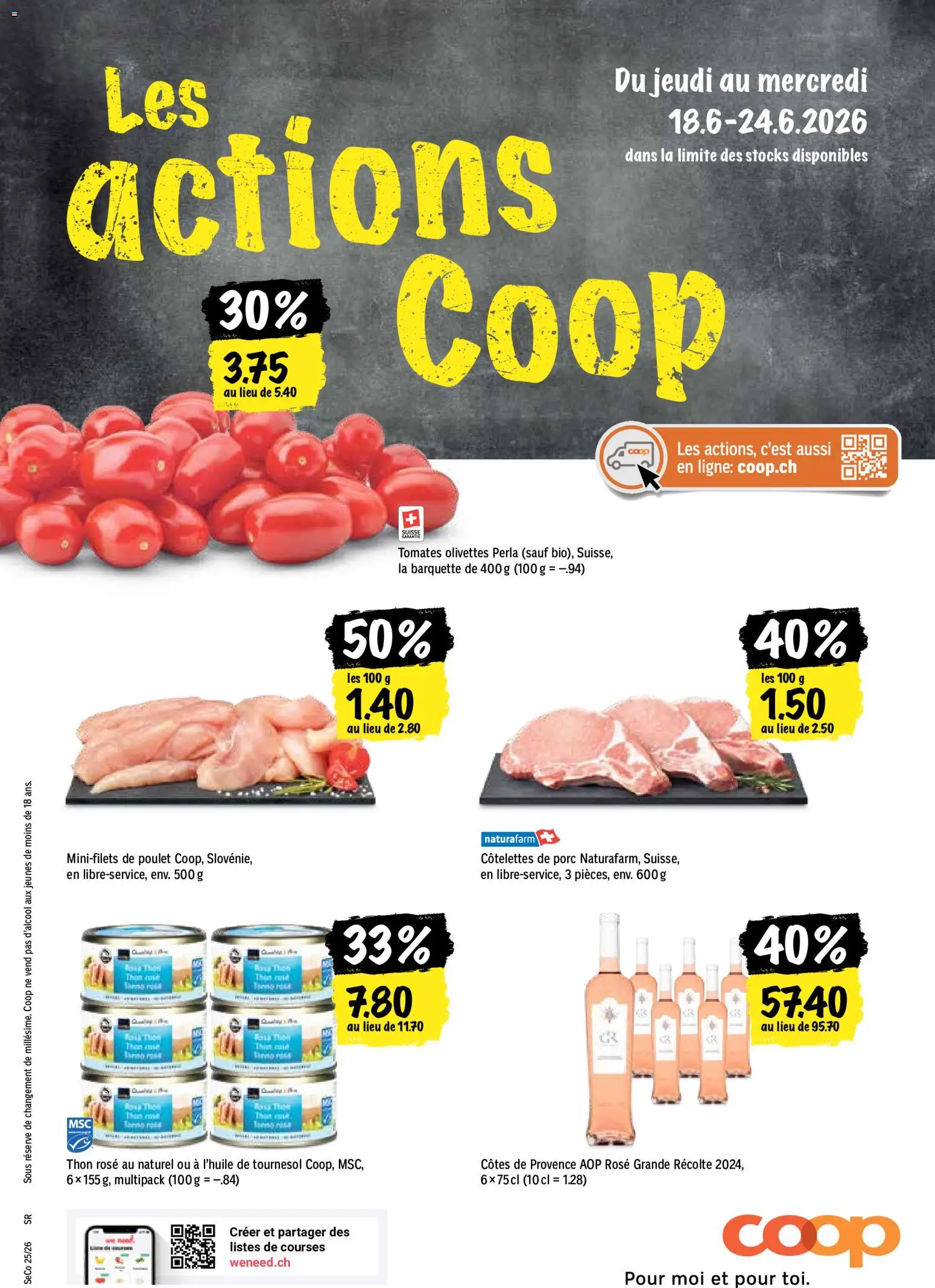 Vorschau des Merkblatts Coop aktionen FR vom Shop Coop gültig von 18.06.2026 bis 24.06.2026