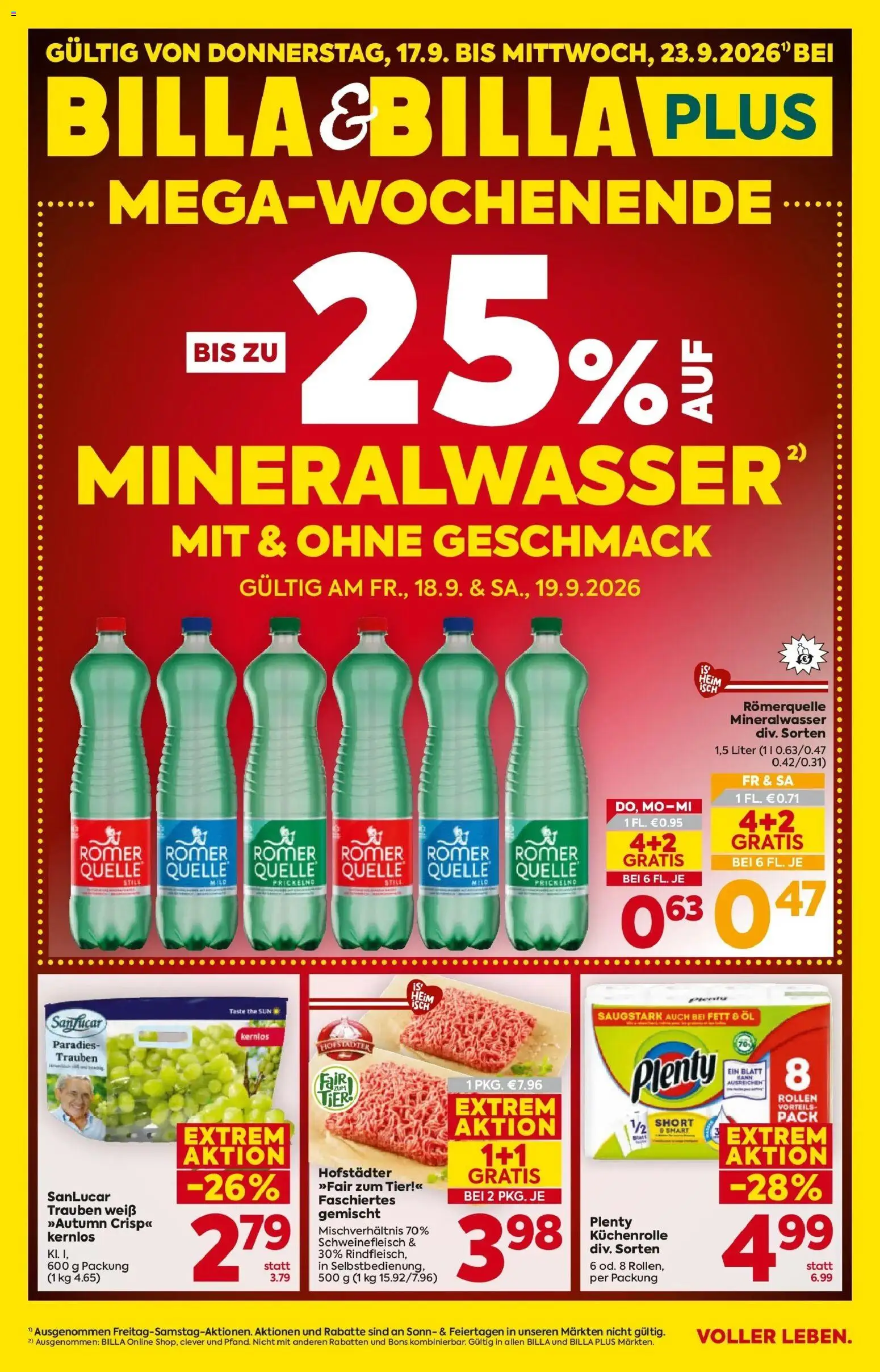 Vorschau der Angebote: Billa BILLA: Flugblatt gültig bei BILLA & BILLA PLUS gültig ab 17.09.2026