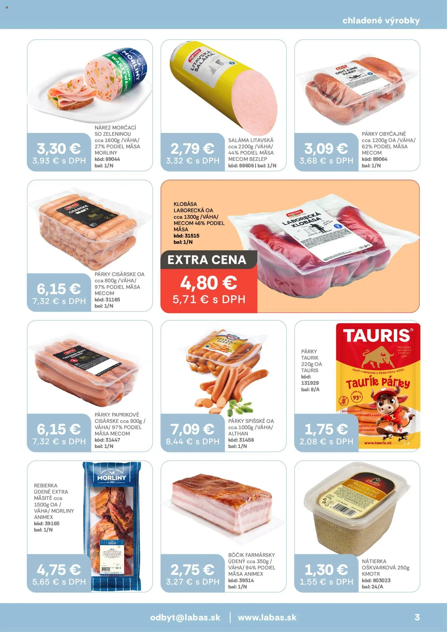 Náhľad Labaš letáku platného od 09.10.2026 - Klobása, Párky, Bôčik, Nátierka, Saláma