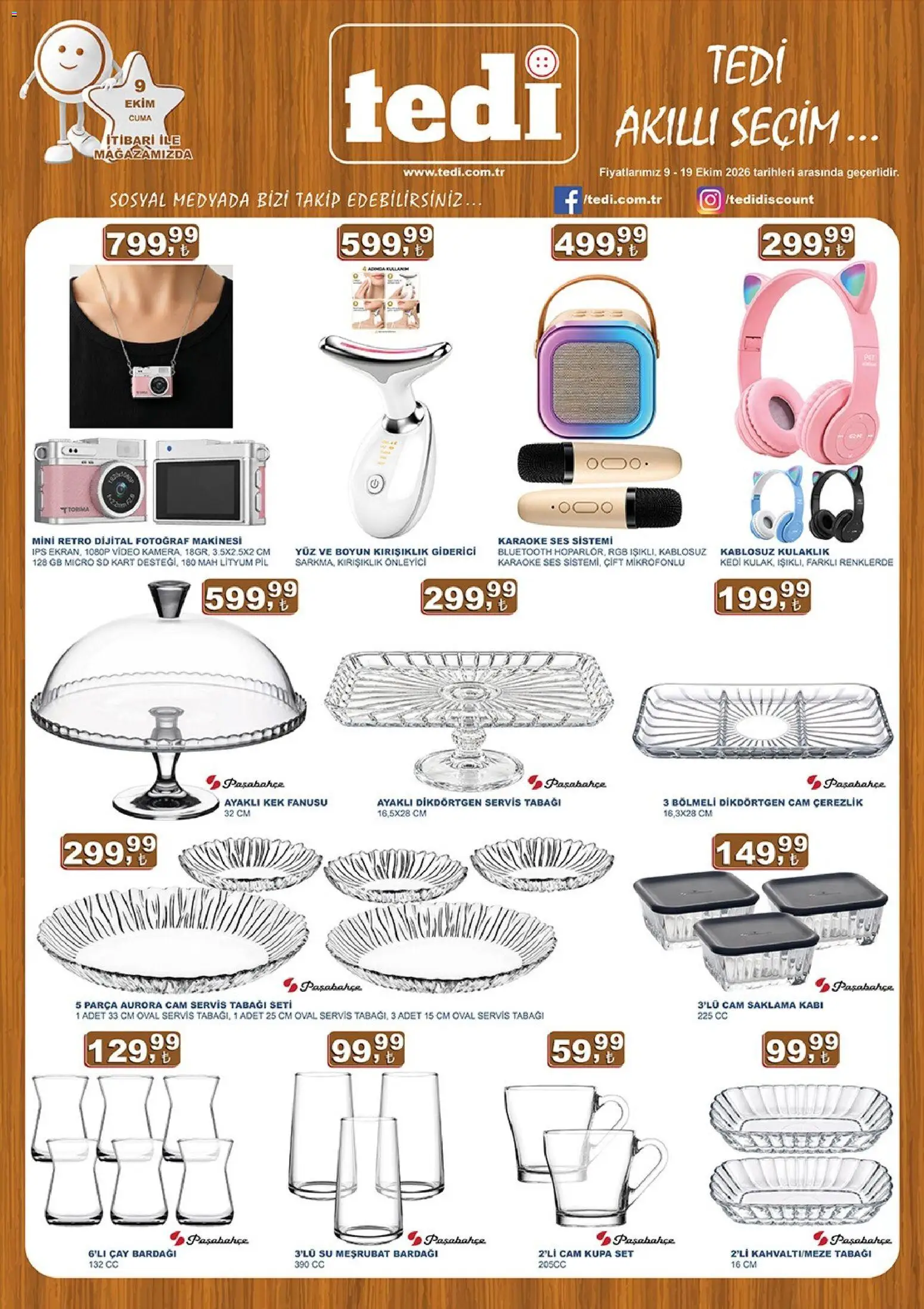 Tedi Tedi Katalog 09.10.2026 - Broşürünün önizlemesi - Su, Kulaklık, Çay, Video, Kablosuz kulaklık, Ses, Çay bardağı, Pil