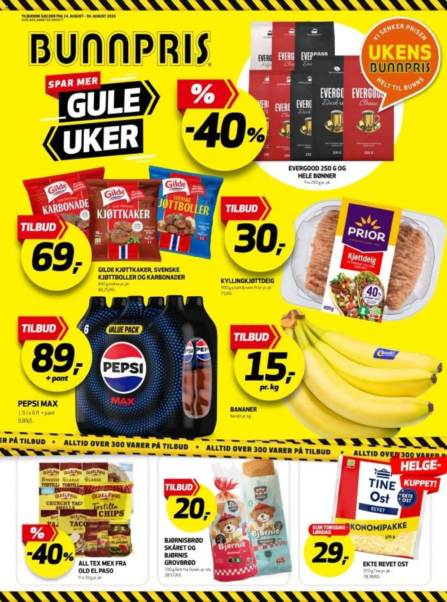 Forhåndsvis Bunnpris kundeavis fra butikk Bunnpris gyldig fra 24/08/2026