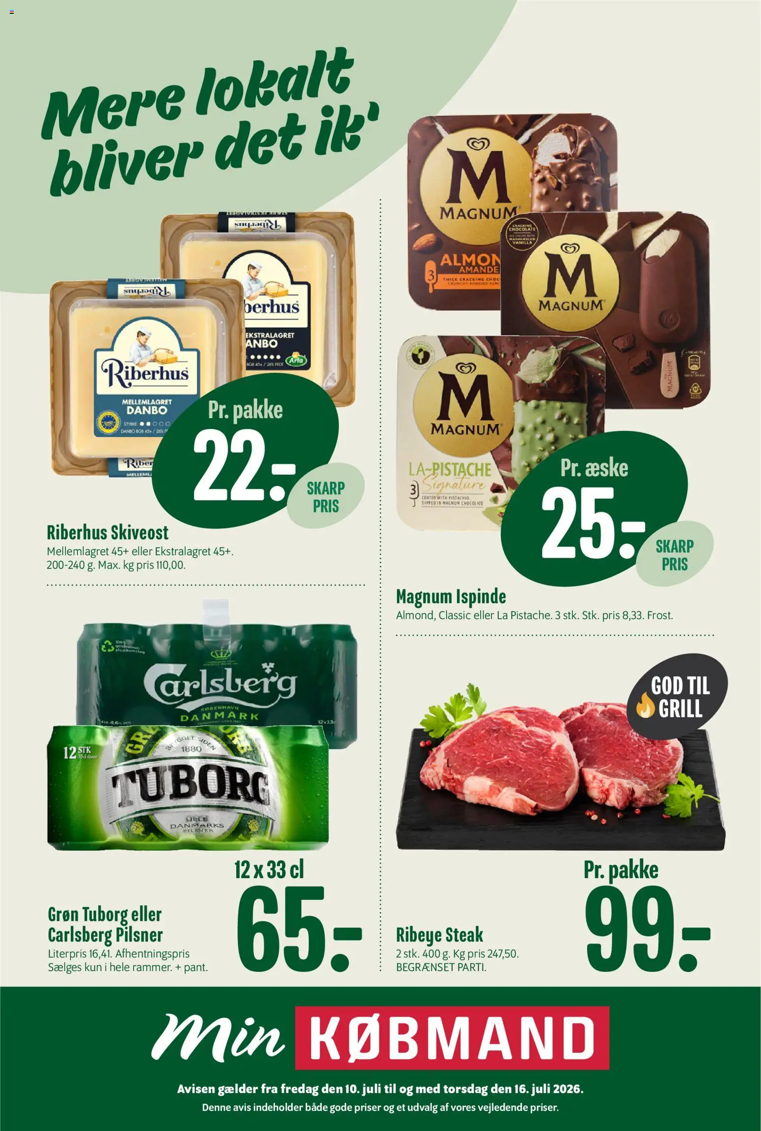 Eksempel på tilbudsavis Min Købmand - Tilbudsavis uge 29 fra butik Min Købmand gyldig fra 10/07/2026 - Grill, Skiveost