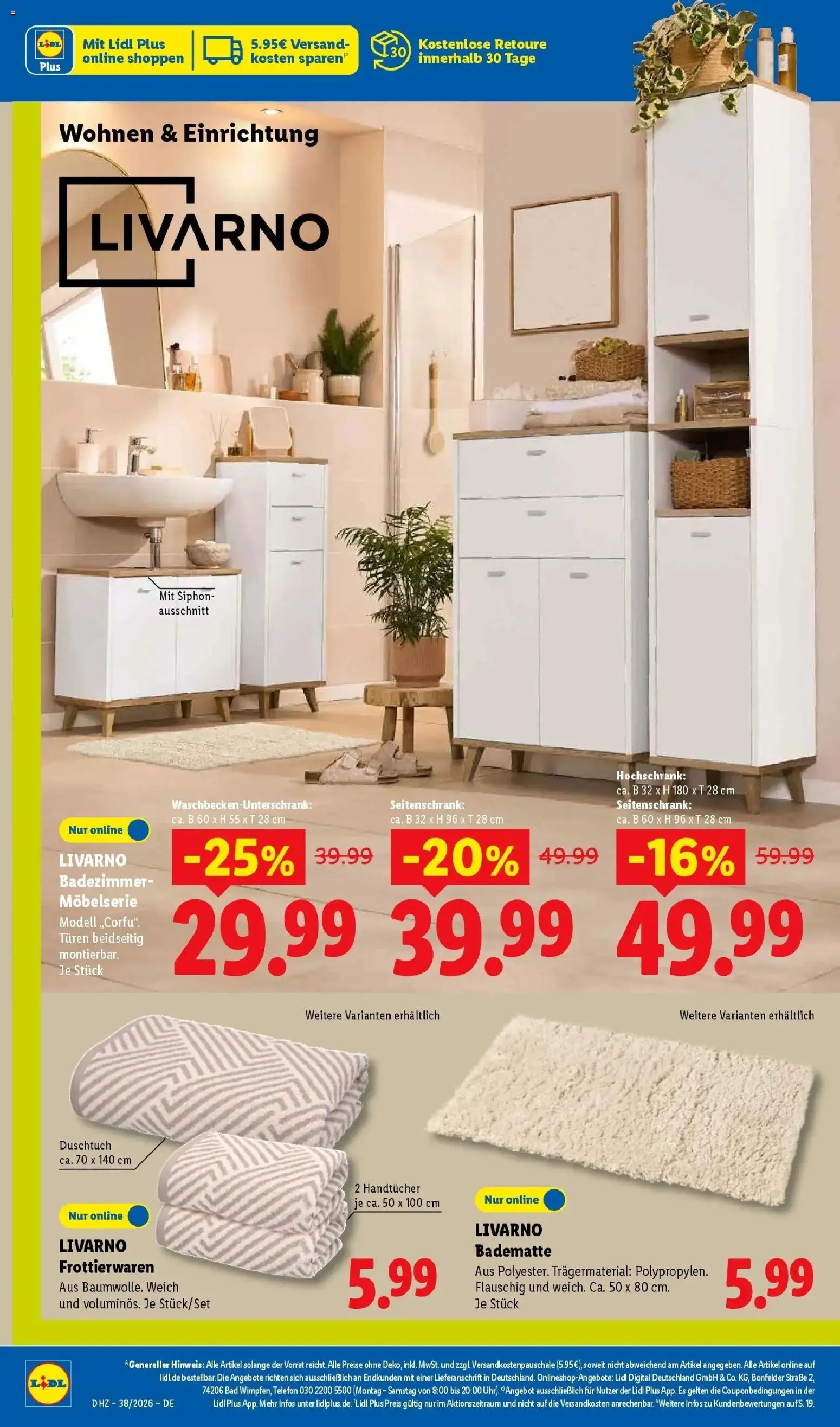 Vorschau von dem Prospekt des Geschäftes Lidl, gültig ab dem 14.09.2026 - Telefon, Bad, Hochschrank