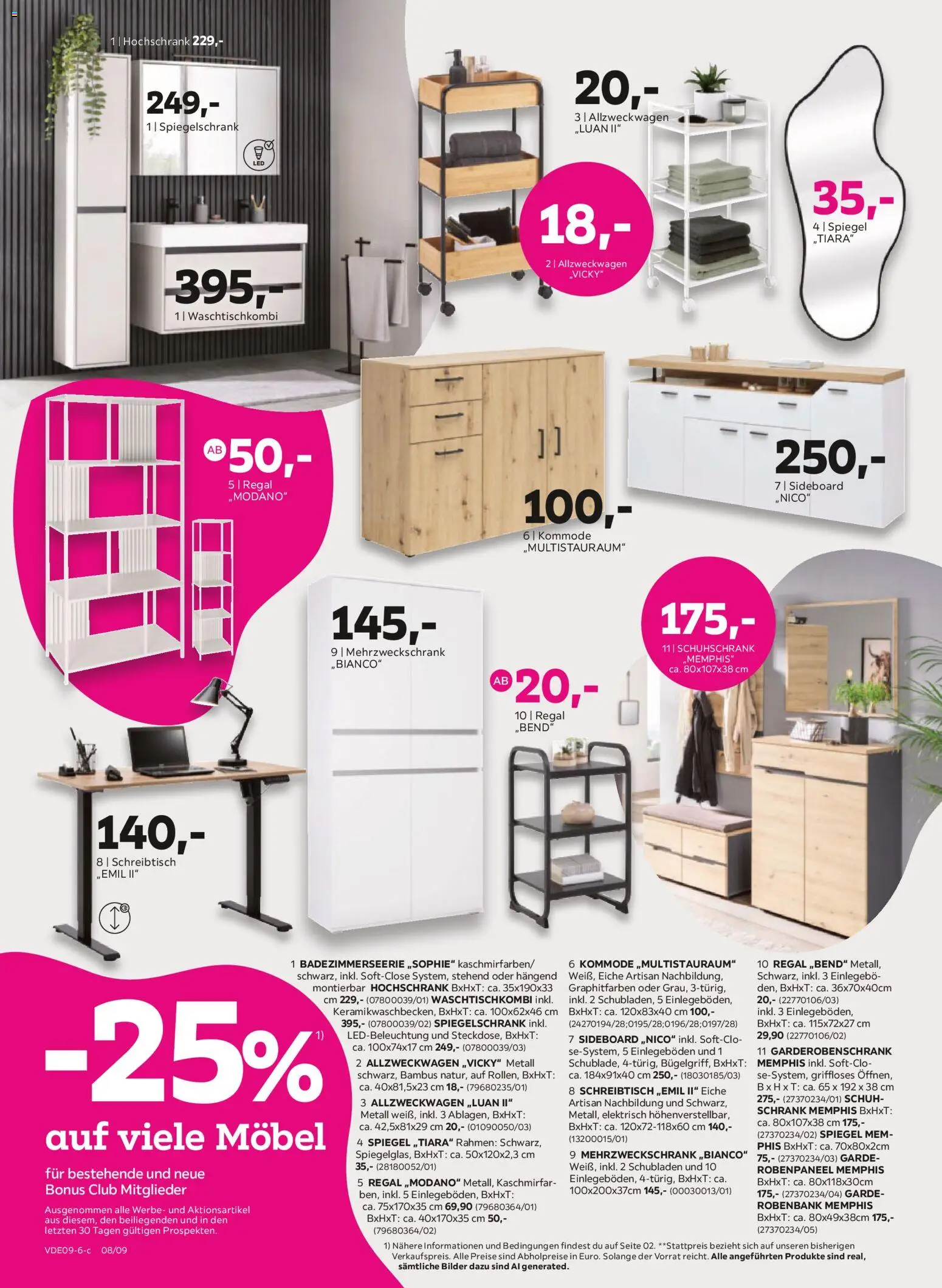 Vorschau von dem Prospekt des Geschäftes Mömax, gültig ab dem 07.09.2026 - Bilder, Spiegel, Kommode, Regal, Schrank, Garderobenschrank, Spiegelschrank, Hochschrank