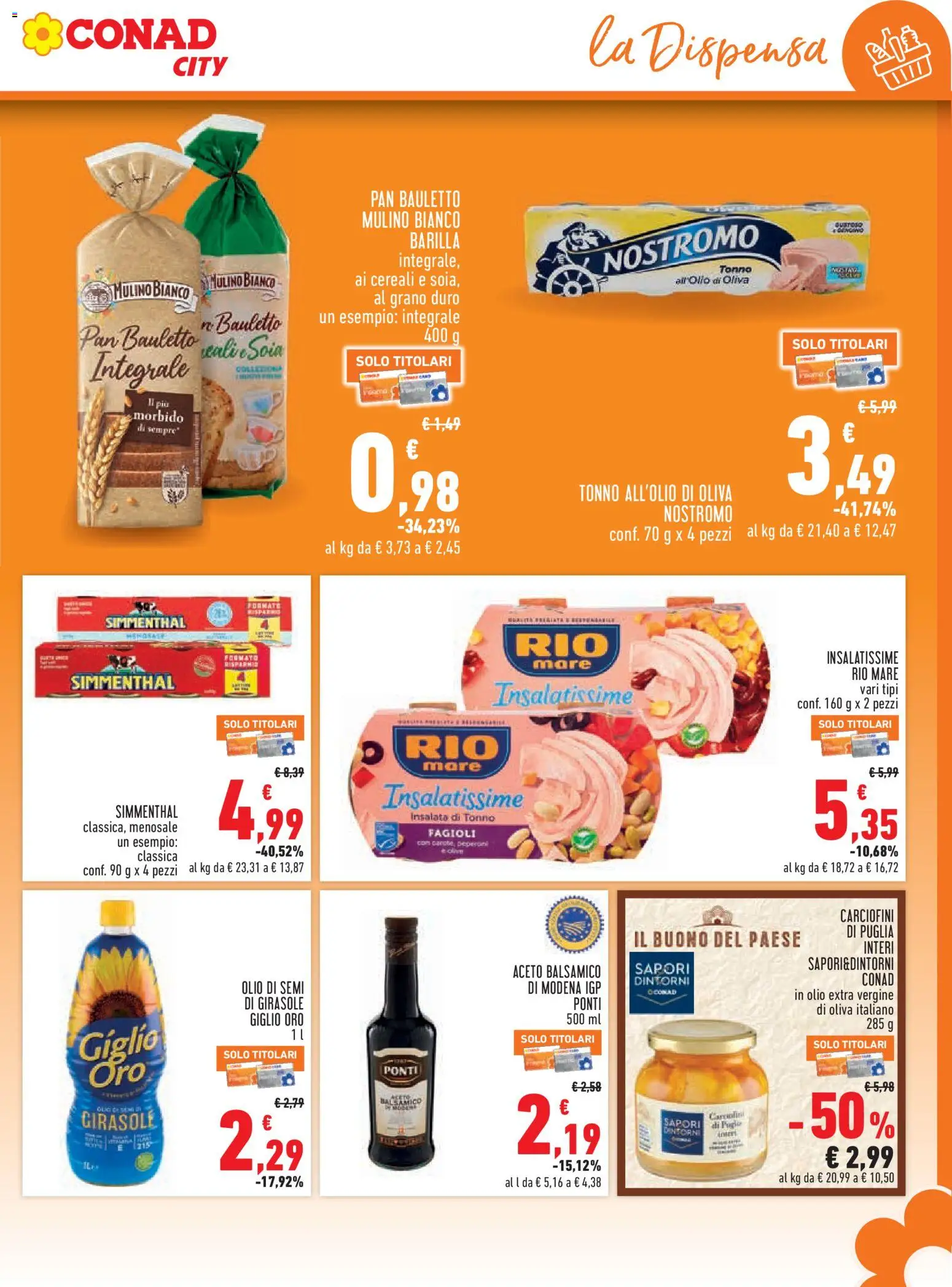 Anteprima dell'opuscolo Conad volantino City Piemonte dal negozio Conad valido da 27/08/2026 - Insalata, Olio, Tonno, Cereali, Peperoni, Semi di girasole, Insalata di tonno, Olio extra vergine