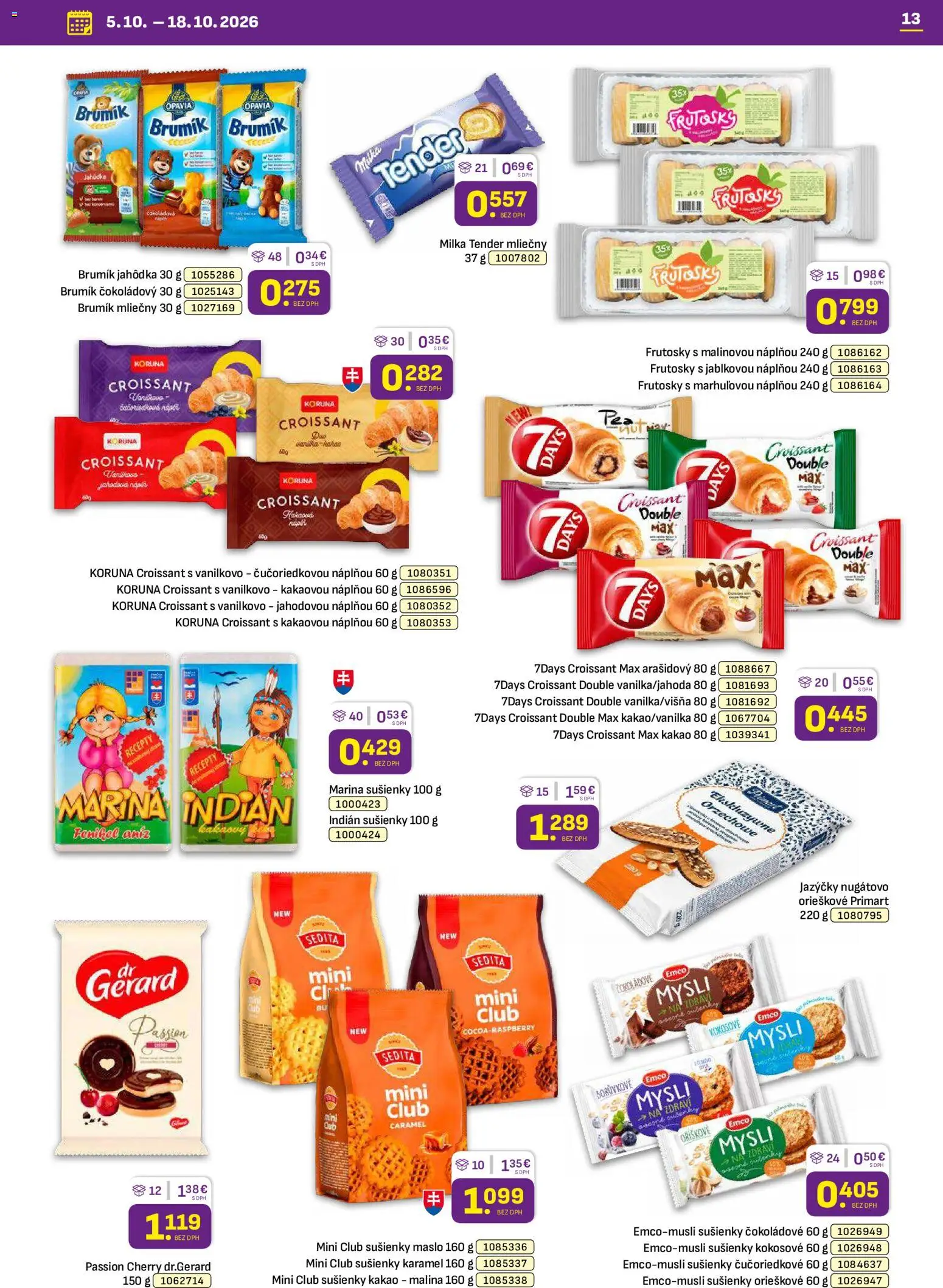 Náhľad Libex letáku platného od 05.10.2026 - Maslo, Croissant, Milka, Kakao, Sušienky