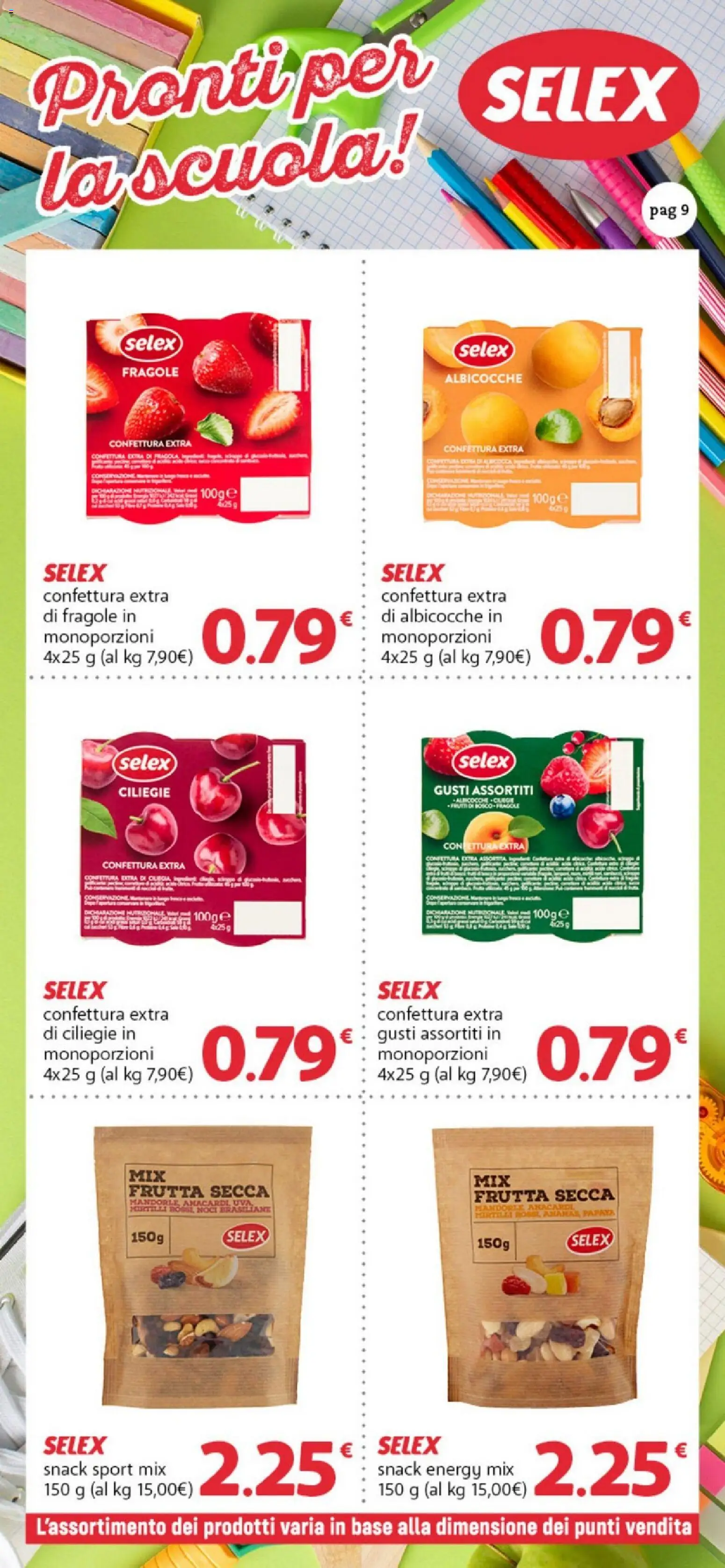 Anteprima dell'opuscolo Famila volantino Scuola dal negozio Famila valido da 11/09/2026 - Frutta, Anacardi, Mirtilli, Frutta secca, Mandorle, Albicocche, Fragole