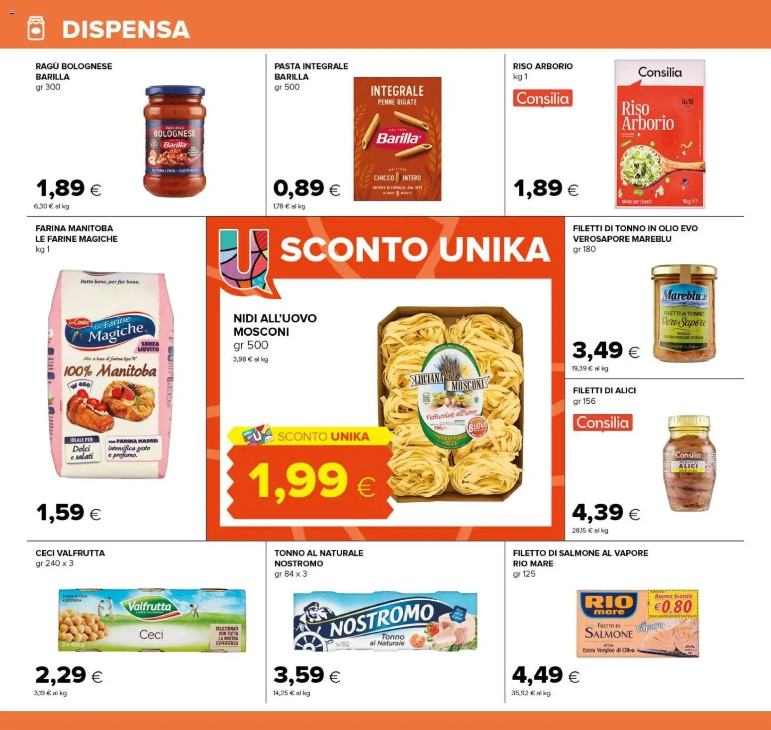 Anteprima dell'opuscolo Oasi volantino Spoltore dal negozio Oasi valido da 04/09/2026 - Pasta, Dolci, Ragú, Ceci, Farina, Alici, Filetto di salmone, Tonno al naturale