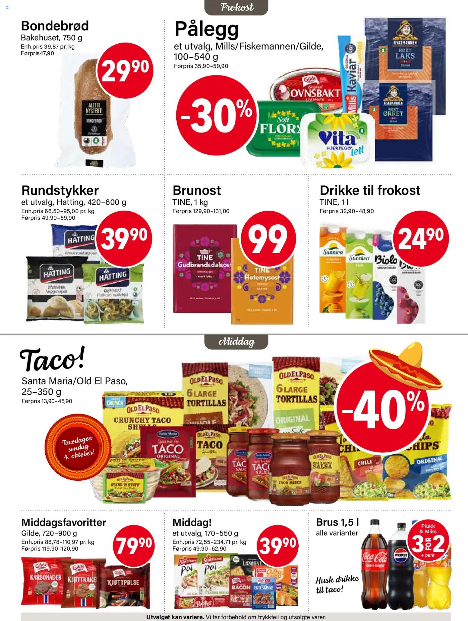 Forhåndsvis Nærbutikken kundeavis fra butikk Nærbutikken gyldig fra 01/10/2026 - Husk, Chips, Brus, Pålegg, Kaviar, Coca Cola, Pepsi, Laks