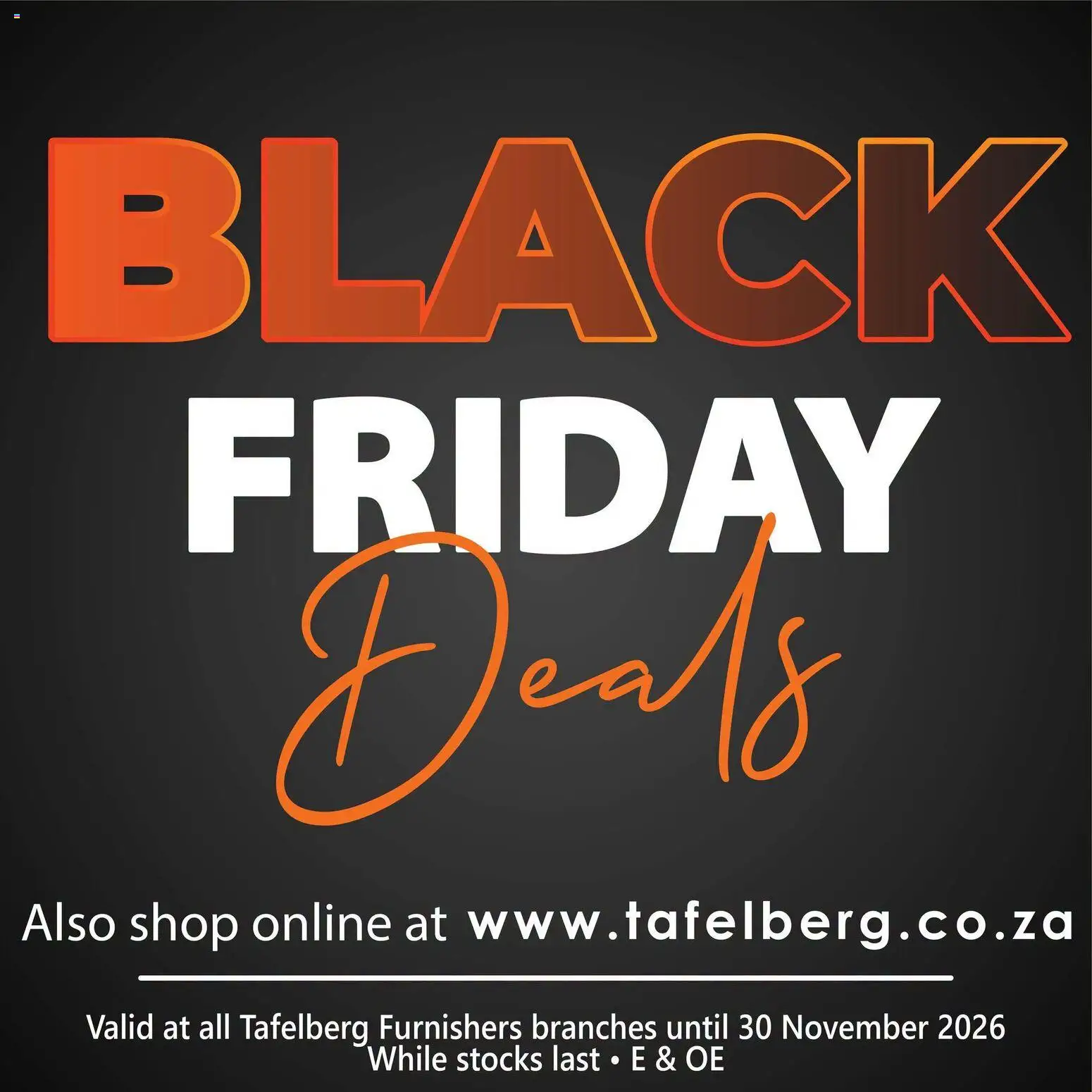 Preview of Tafelberg Furnishers flyer valid from 28/10/2026