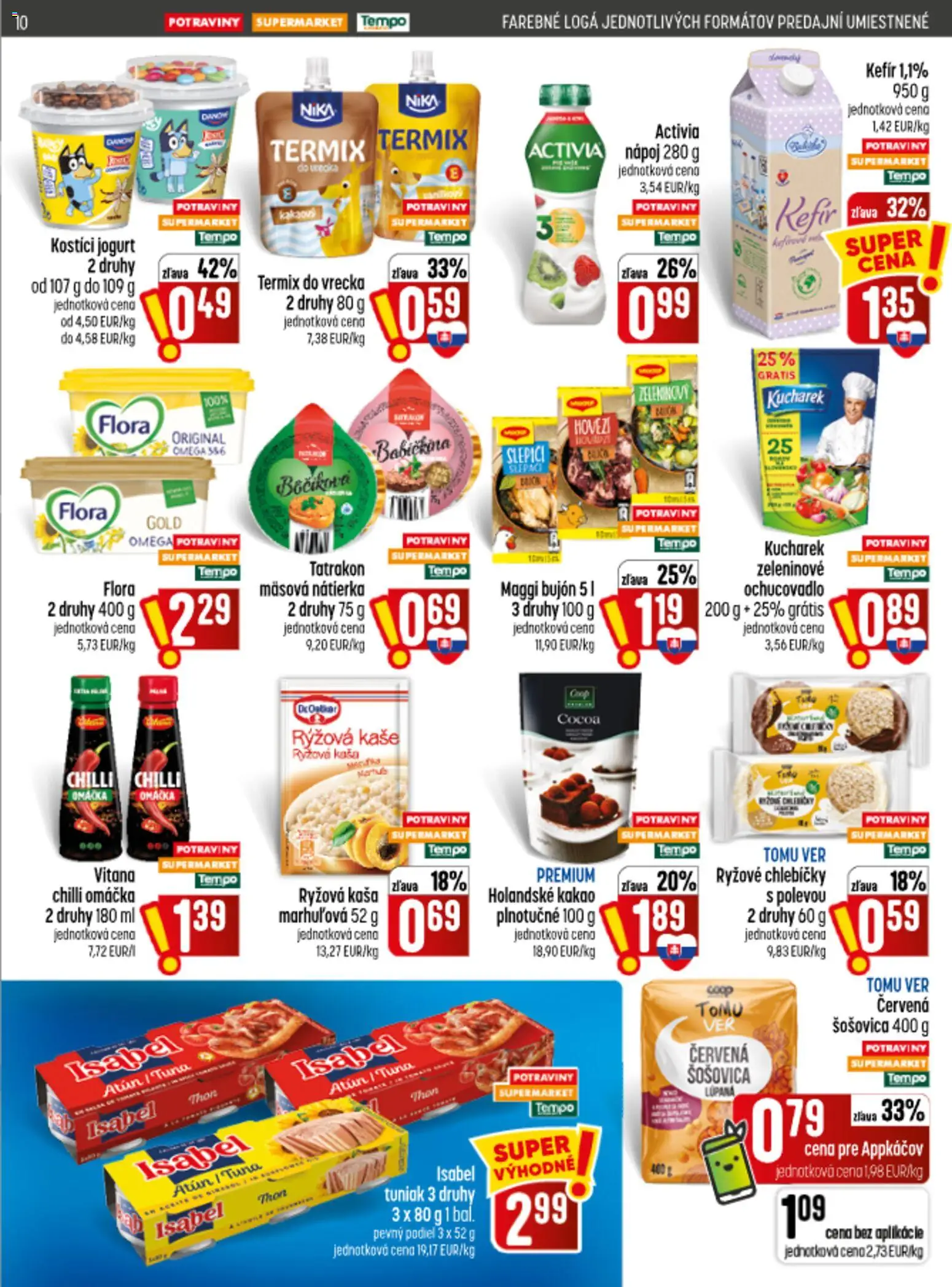 Náhľad COOP Jednota letáku platného od 10.09.2026 - Flora, Kefír, Tuniak, Chilli, Omáčka, Šošovica, Kaša, Ryžové chlebíčky