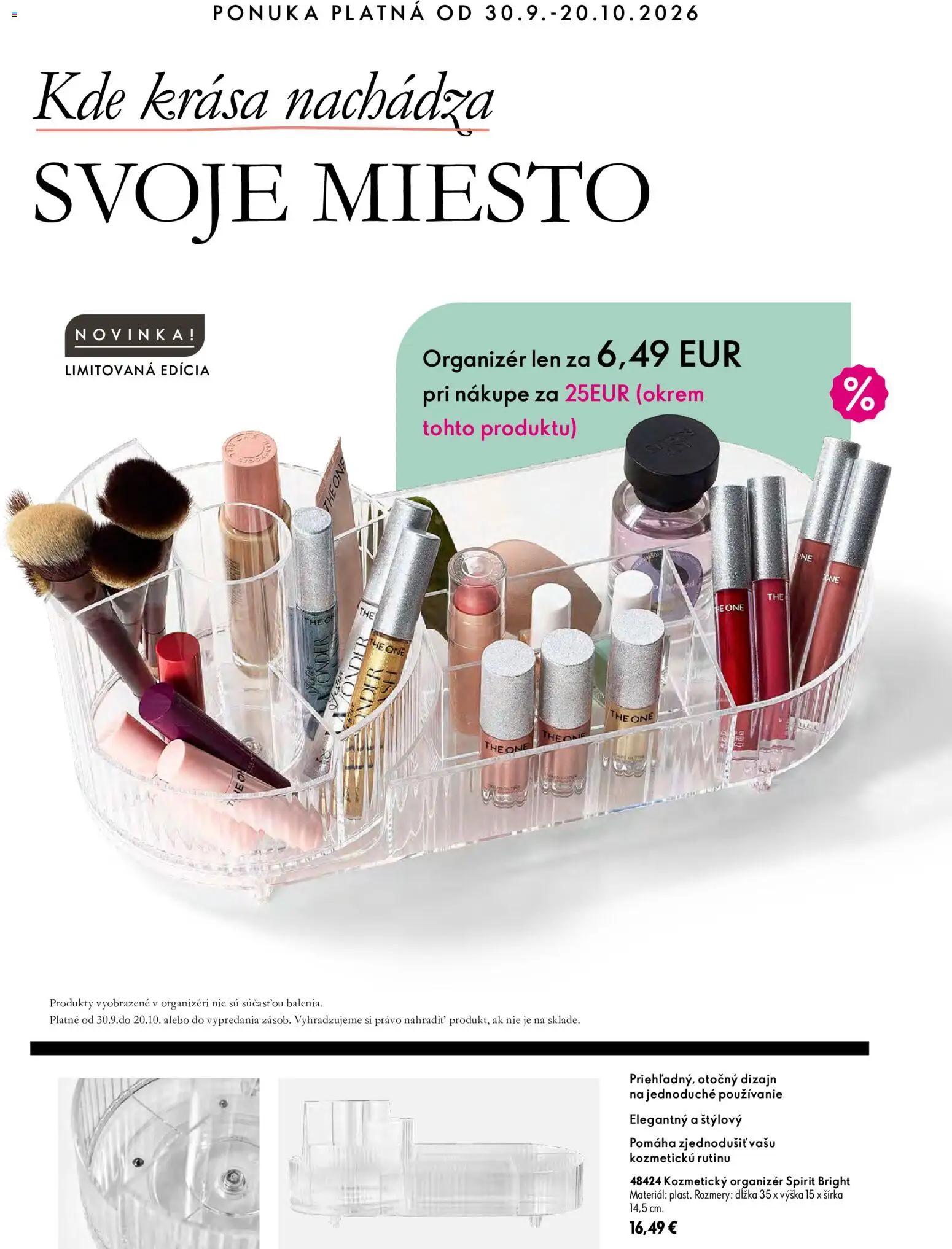 Náhľad Oriflame letáku platného od 30.09.2026 - Organizér