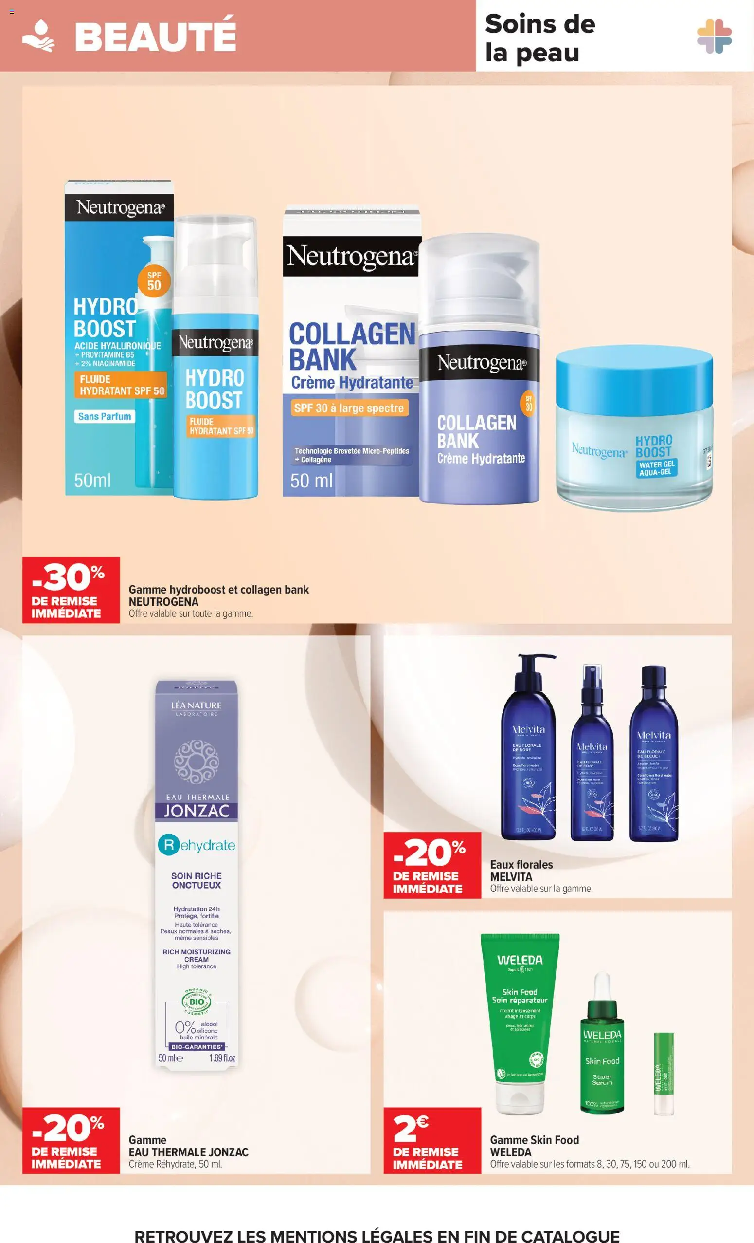 Prévisualisation de Carrefour Ma parapharmacie, soyez acteur de votre bien-être du magasin Carrefour formulaire valide 28/10/2026 - Parfum, Acide hyaluronique, Crème, Serum, Crème hydratante, Eau thermale, Ingrédients, Eau florale
