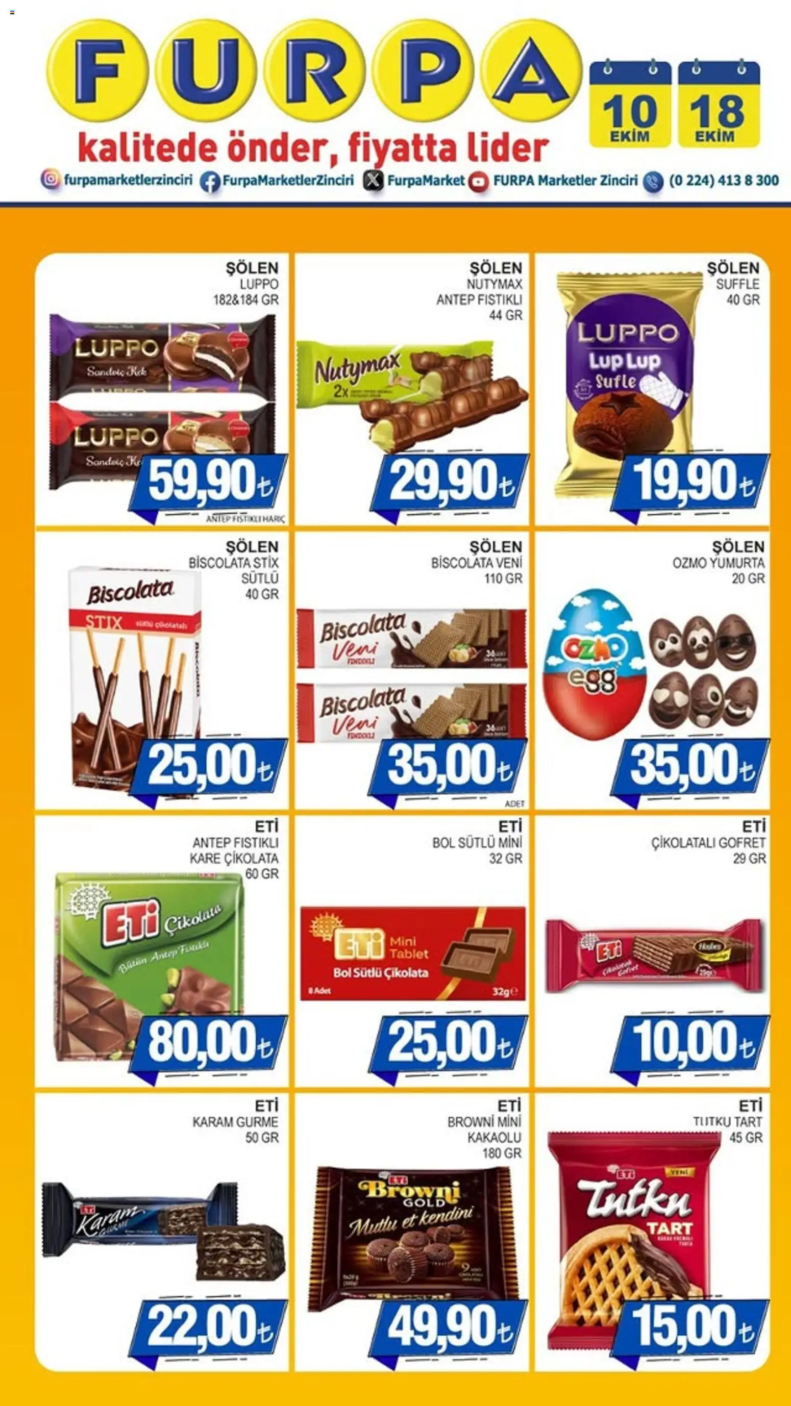 Furpa Furpa İndirim 10.10.2026 - Broşürünün önizlemesi - Tablet, Çikolata, Et, Yumurta, Gofret, Çikolatalı gofret
